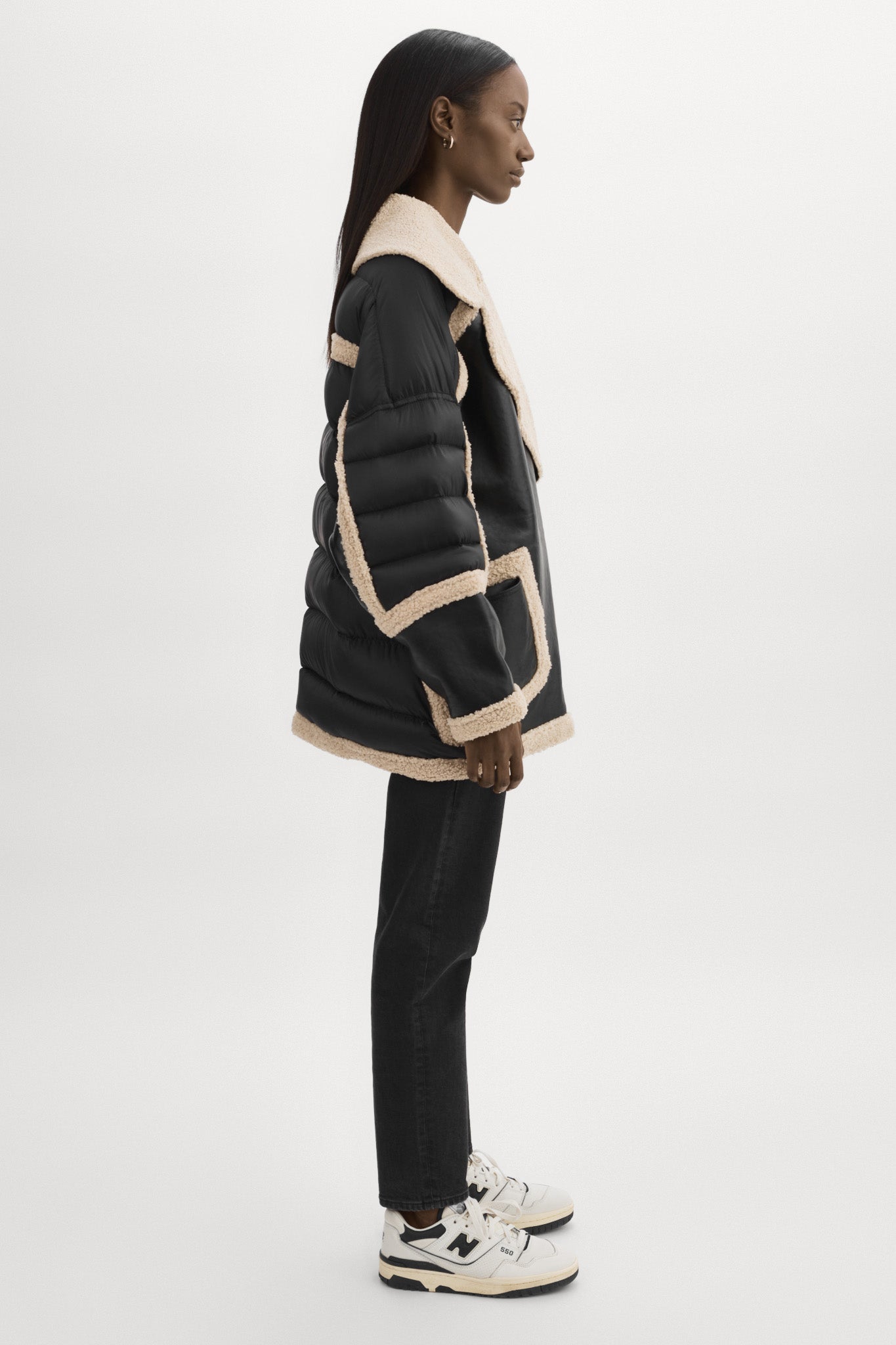 LISA Oversized Mixed Media Cocoon Jacket