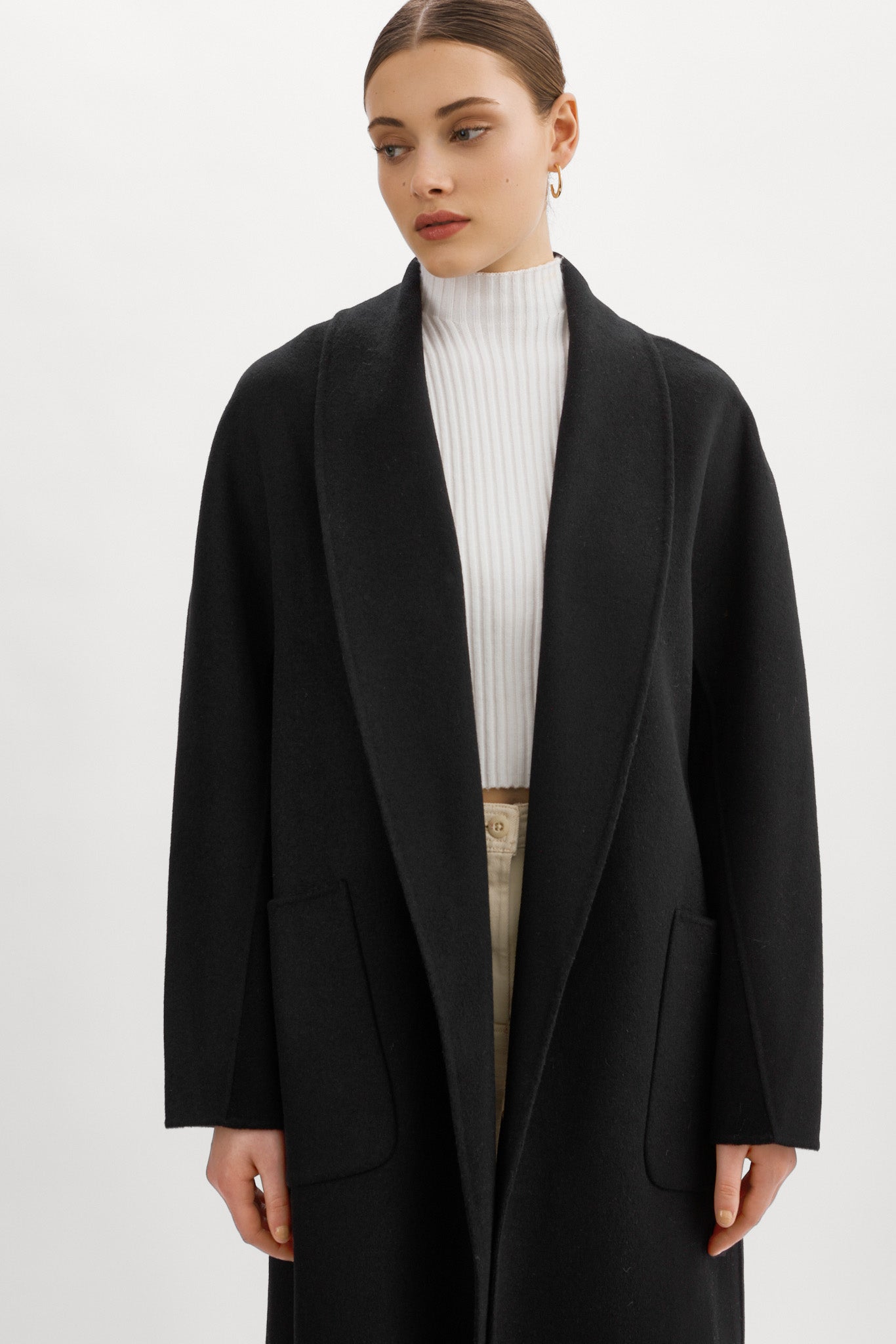 THARA | Shawl Collar Wool Coat