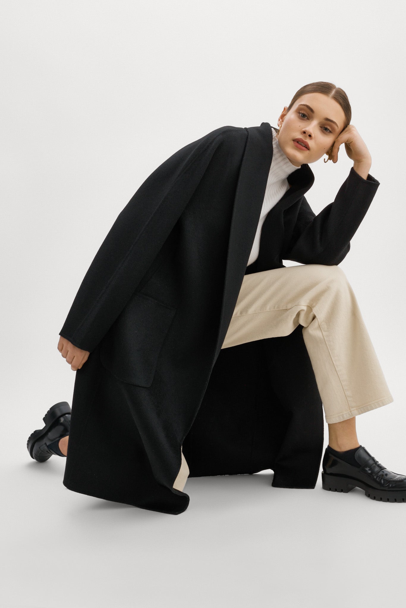 THARA | Shawl Collar Wool Coat