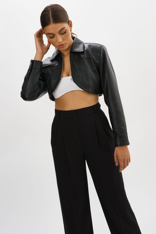 BRIELLE | Cropped Leather Jacket