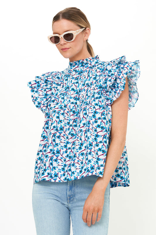 Pintuck Ruffle Top- Lingon Wine