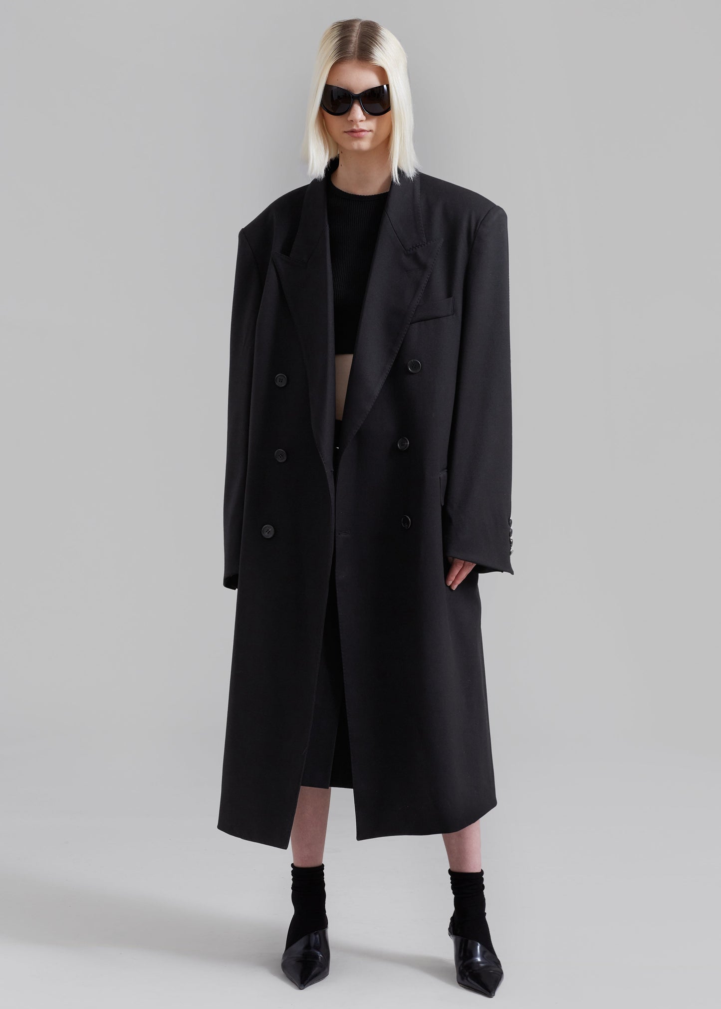 London Double Breasted Coat - Black