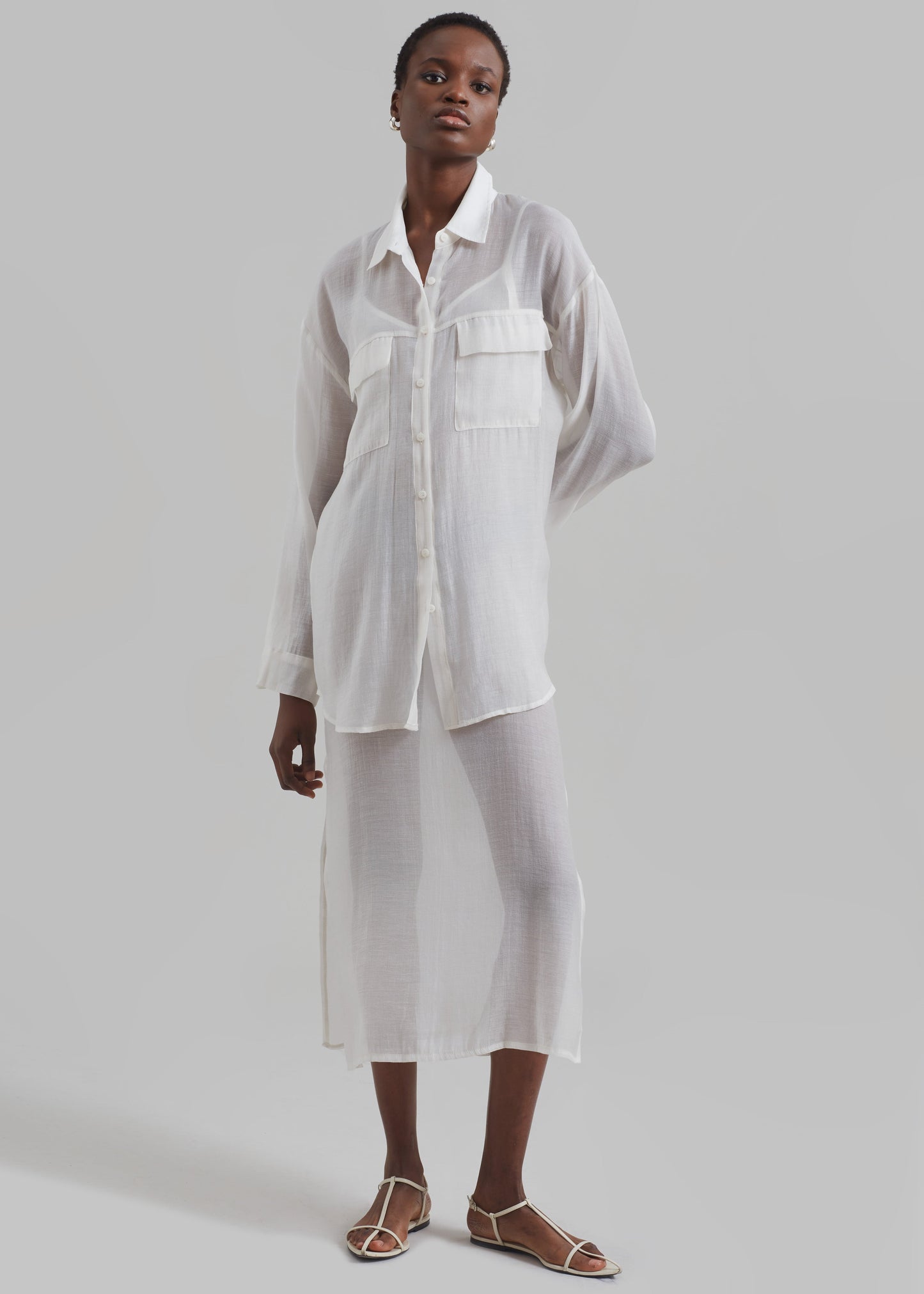 Madeline Sheer Shirt - Off White