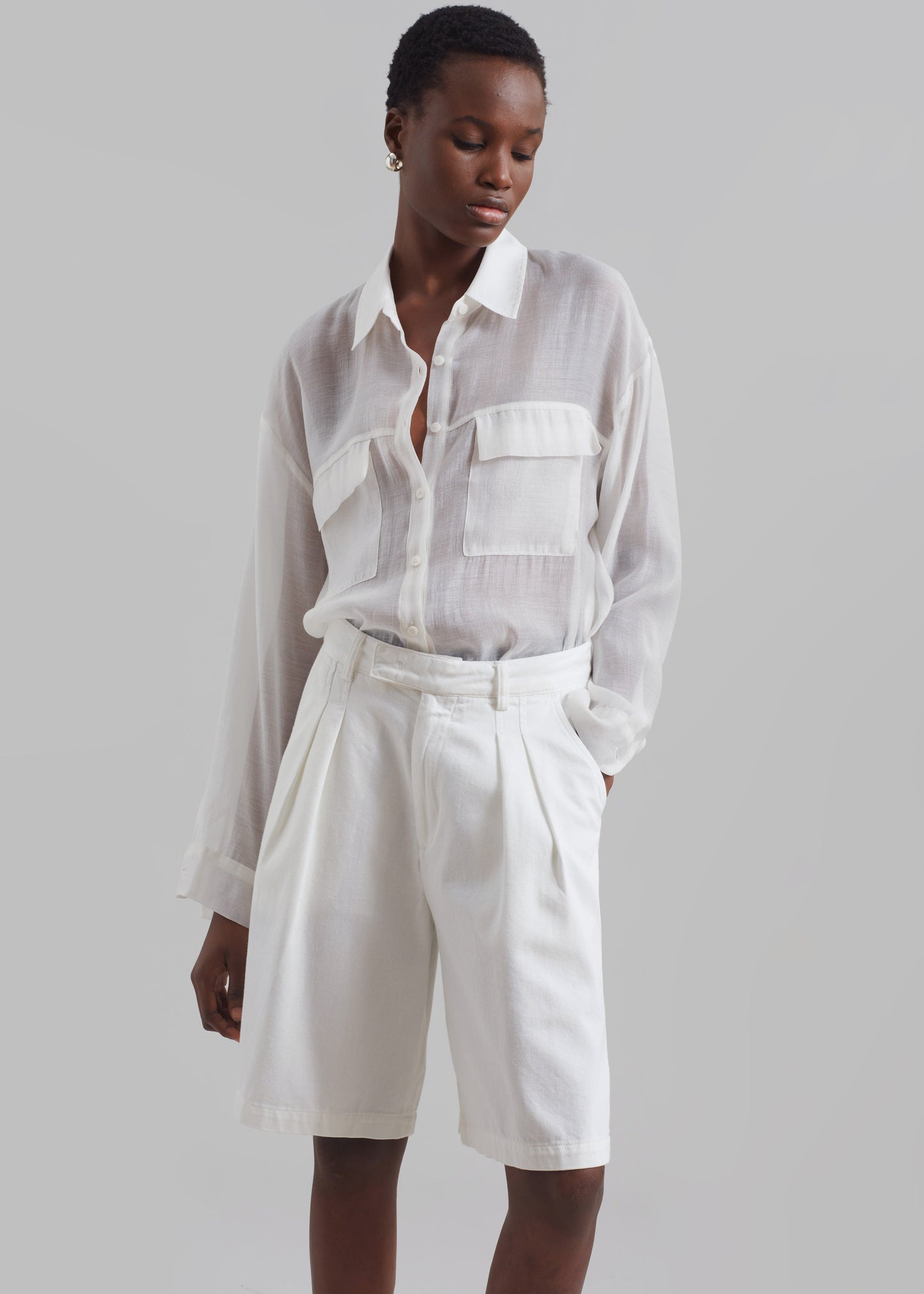 Madeline Sheer Shirt - Off White