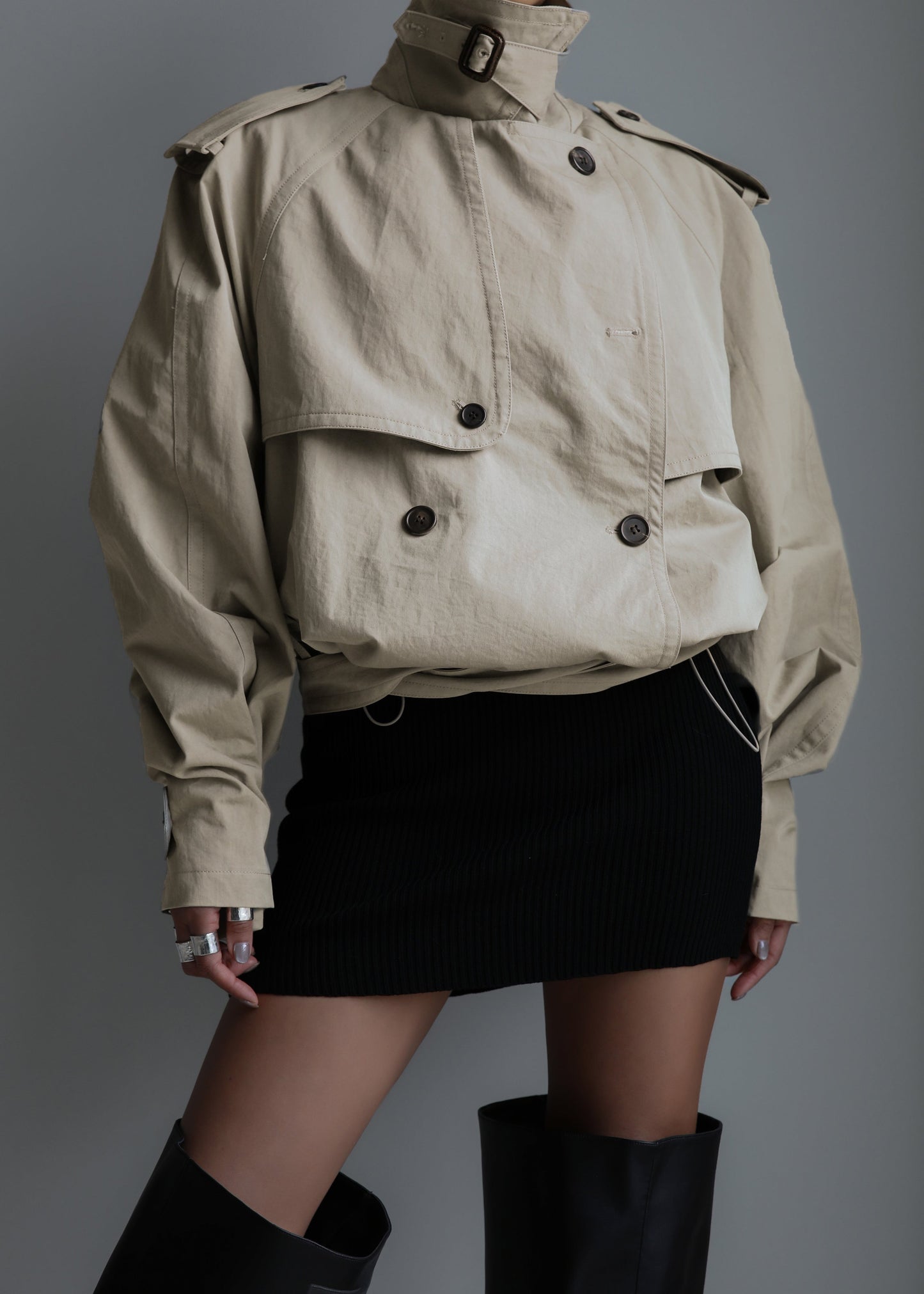 Mads Cropped Trench - Beige