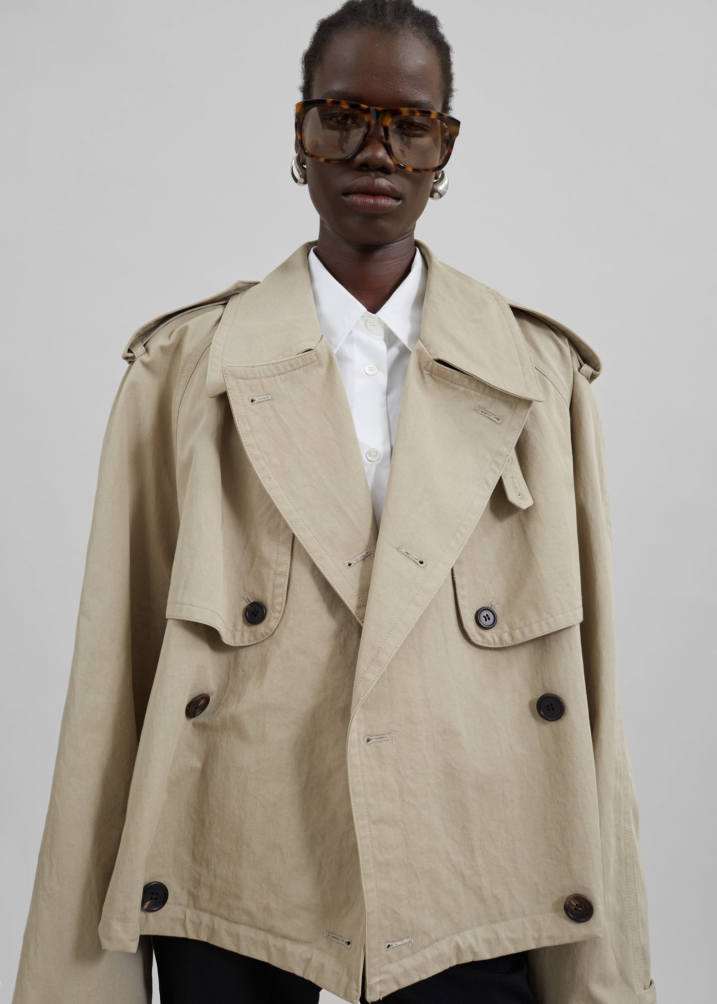 Mads Cropped Trench - Beige