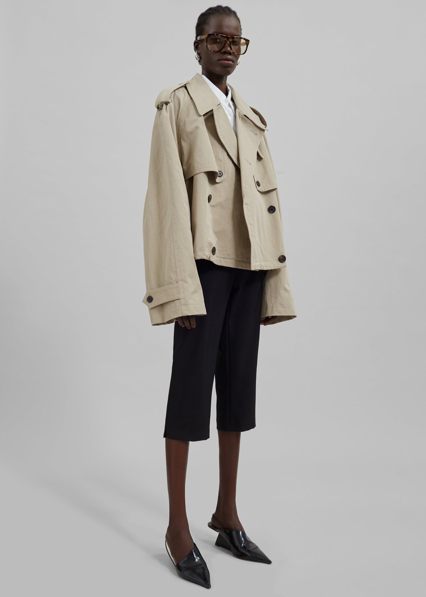 Mads Cropped Trench - Beige