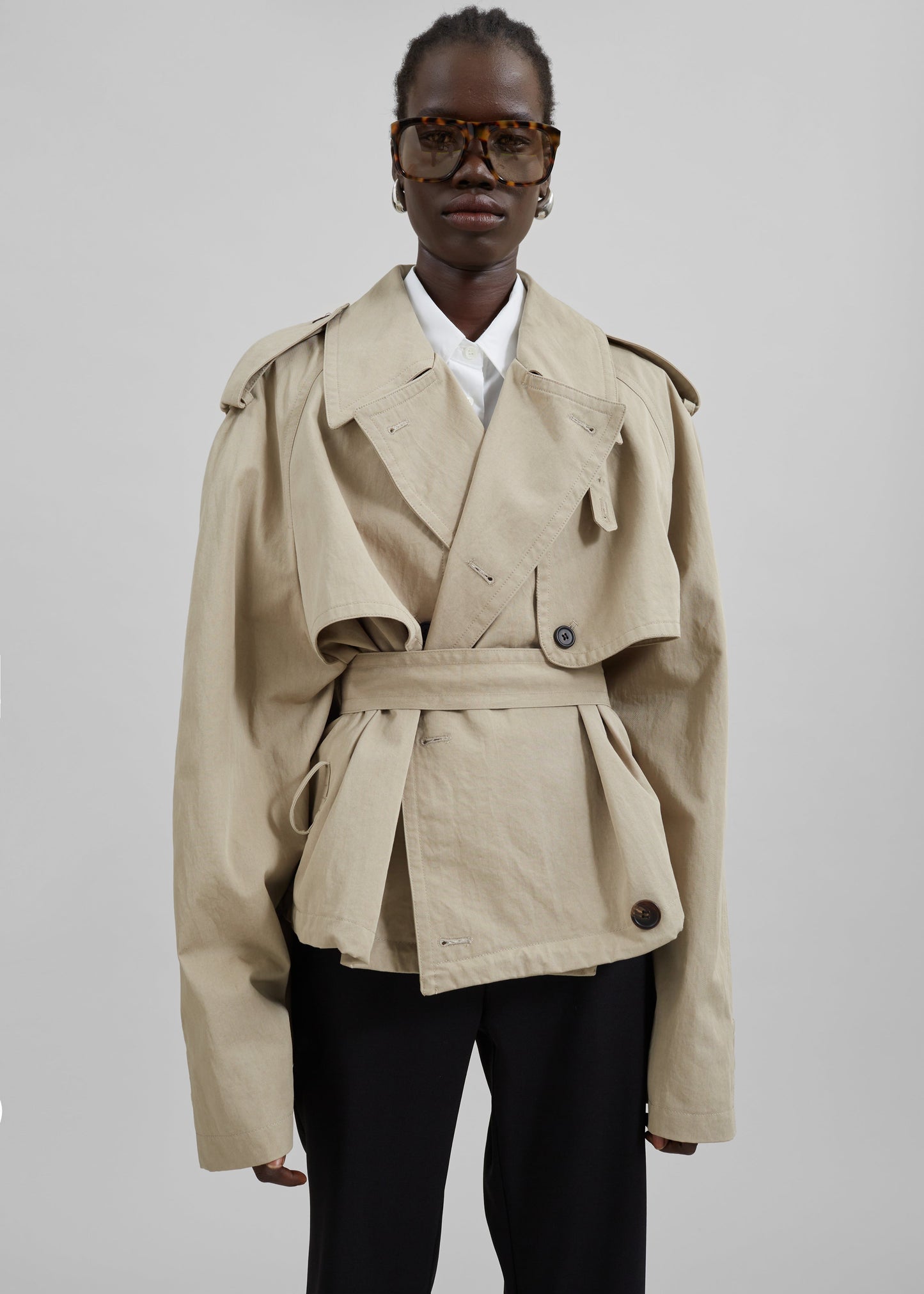 Mads Cropped Trench - Beige