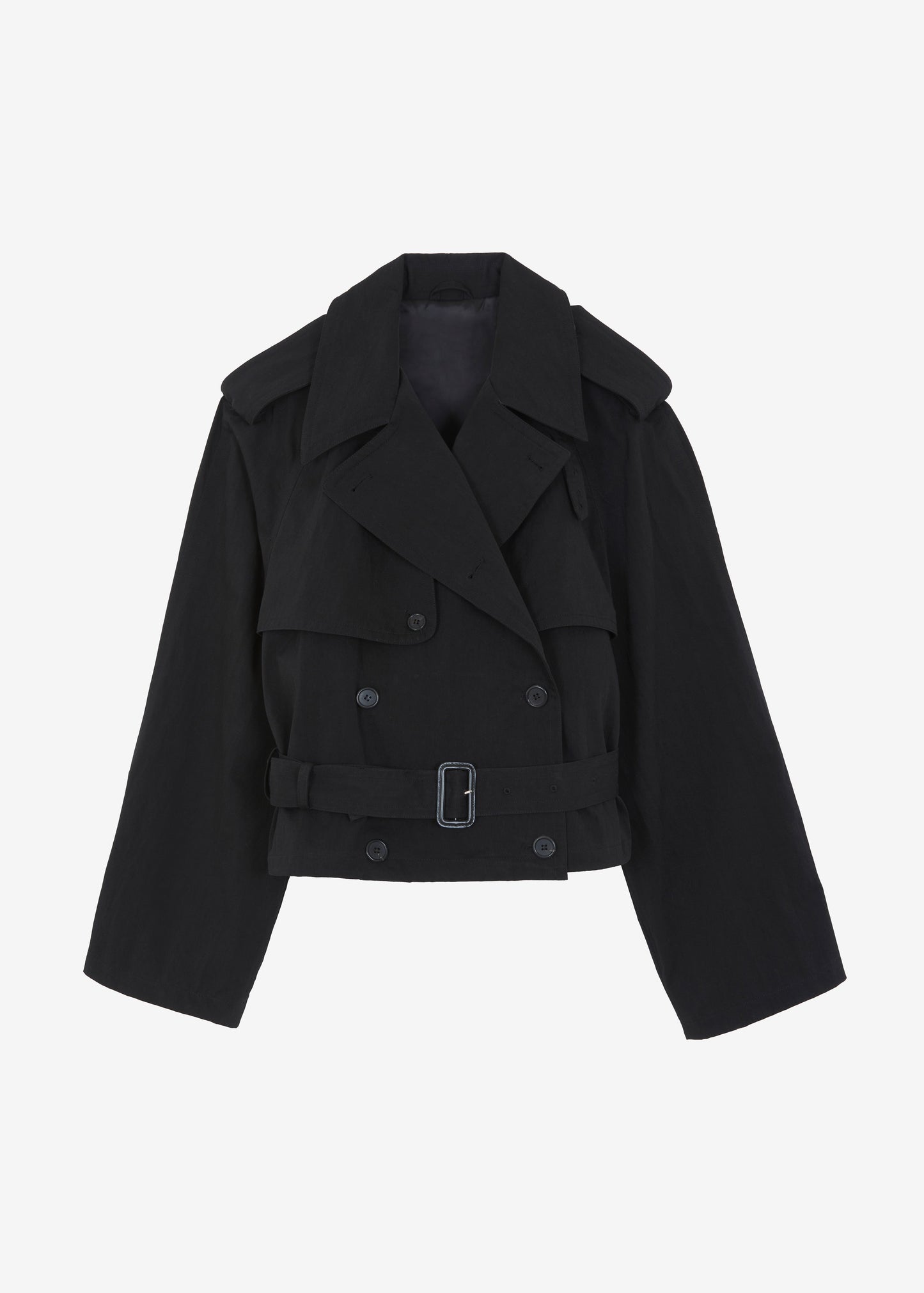 Mads Cropped Trench - Black