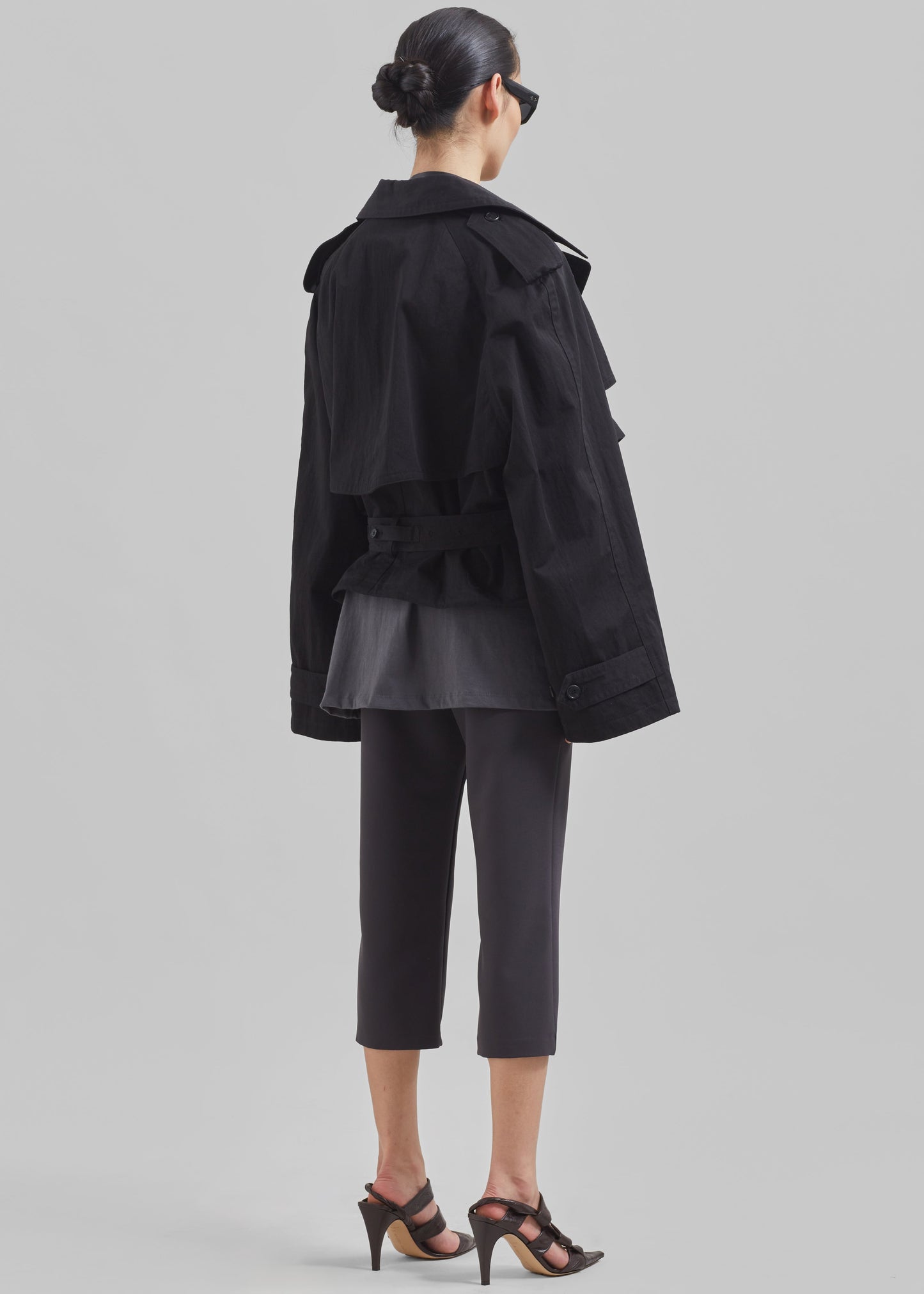 Mads Cropped Trench - Black