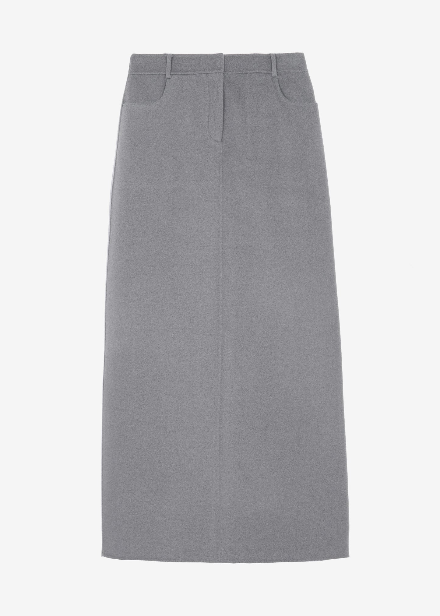 Malvo Long Wool Pencil Skirt - Grey