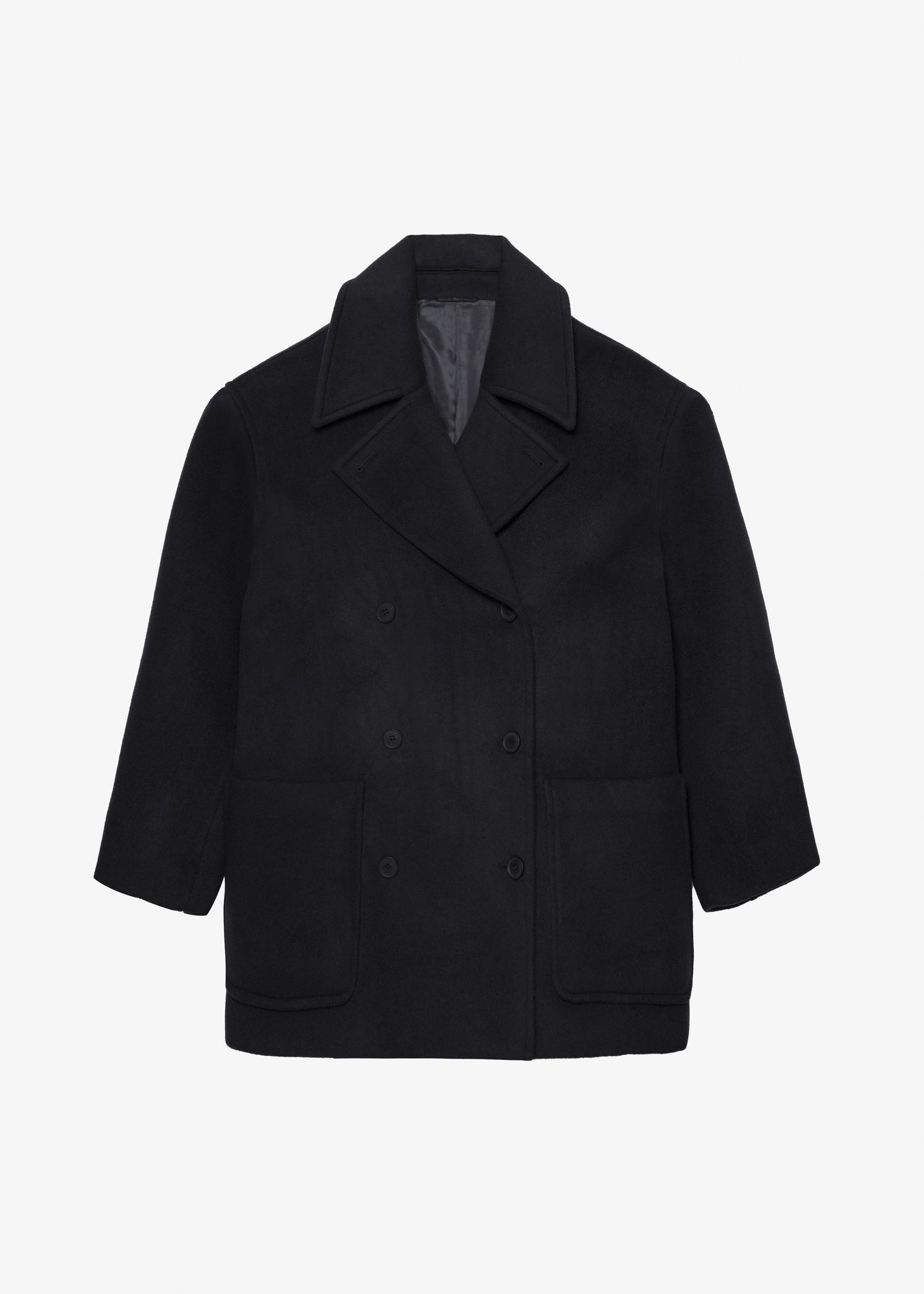 Marian Oversized Peacoat - Black