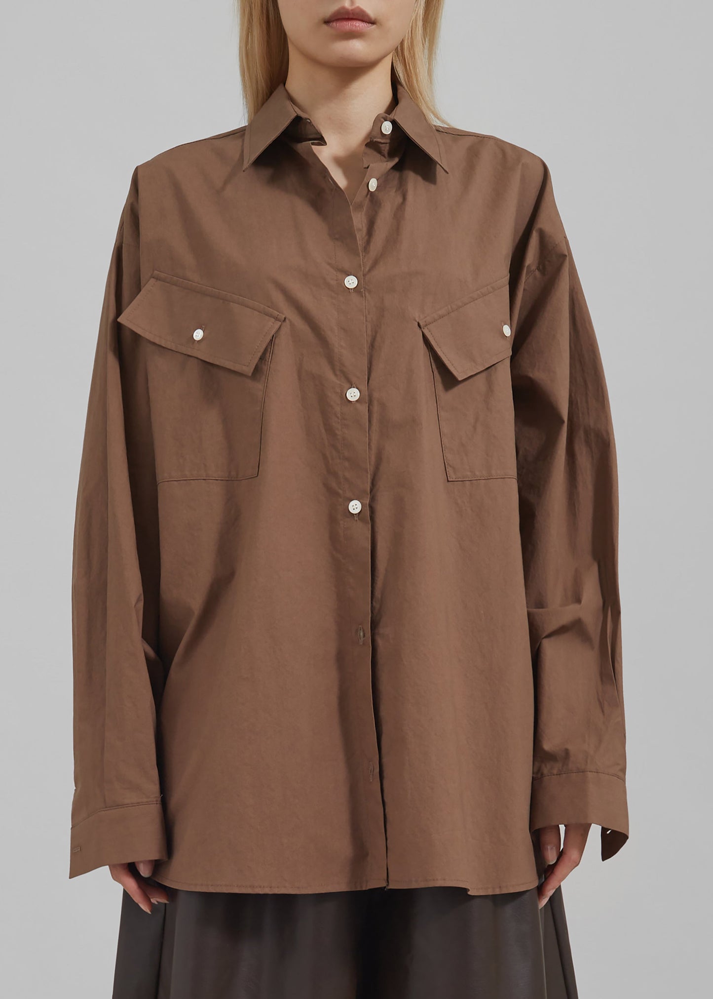 Marin Button Up Utility Shirt - Brown