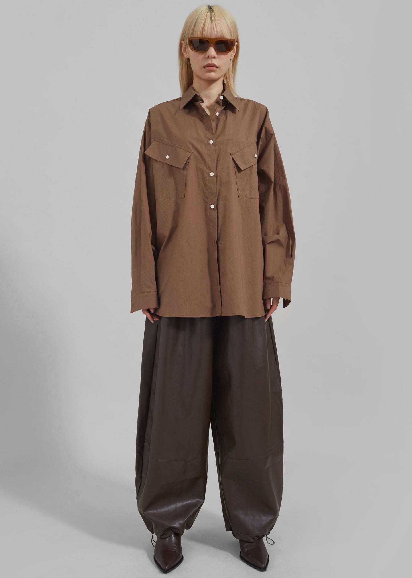 Marin Button Up Utility Shirt - Brown