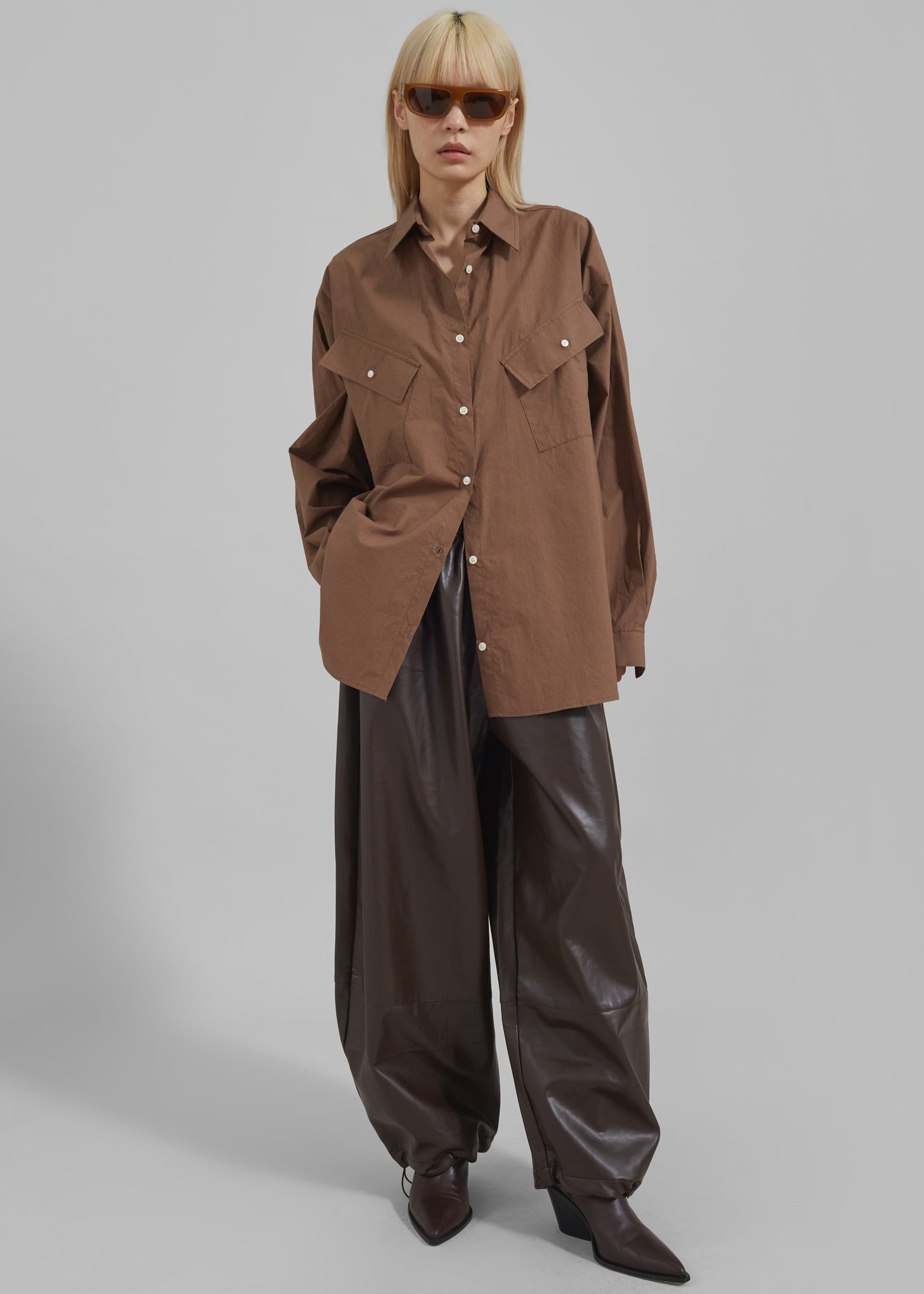 Marin Button Up Utility Shirt - Brown