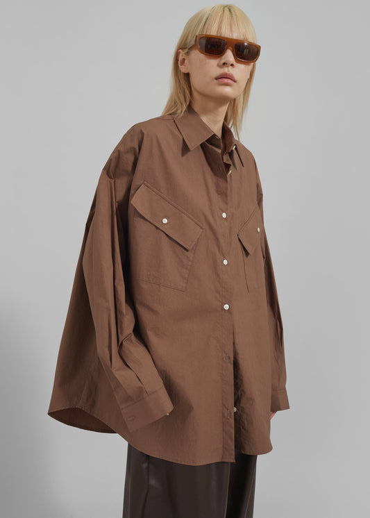 Marin Button Up Utility Shirt - Brown