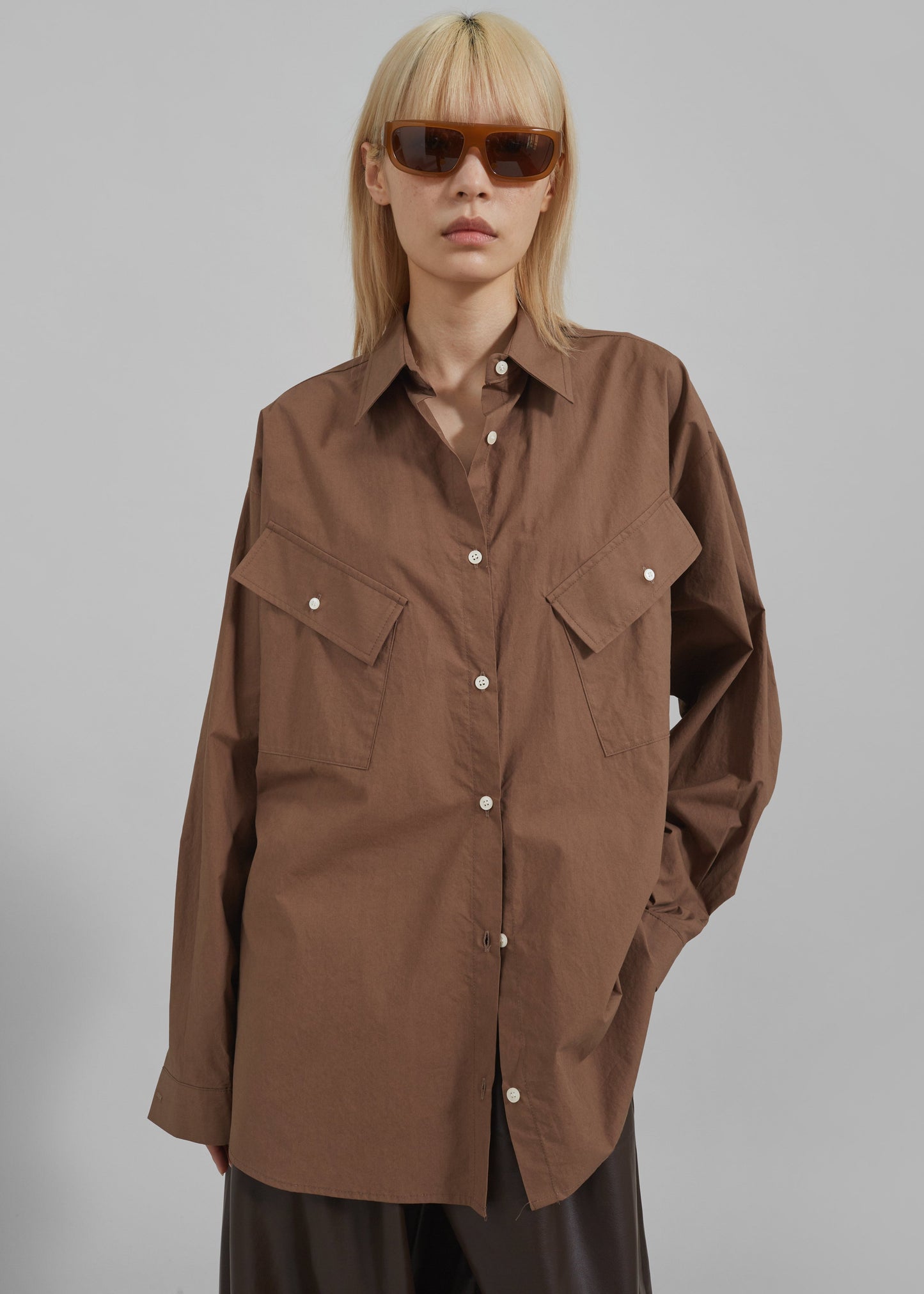 Marin Button Up Utility Shirt - Brown