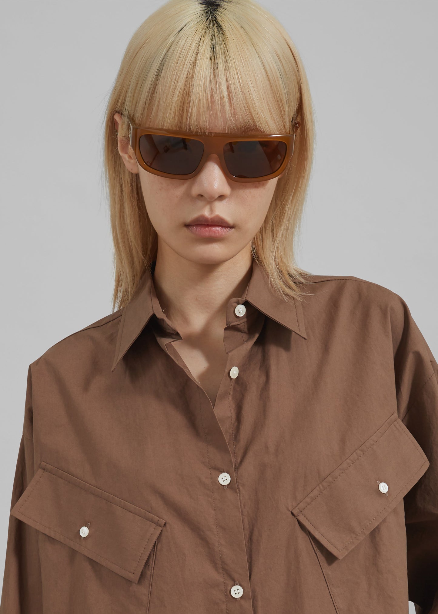 Marin Button Up Utility Shirt - Brown