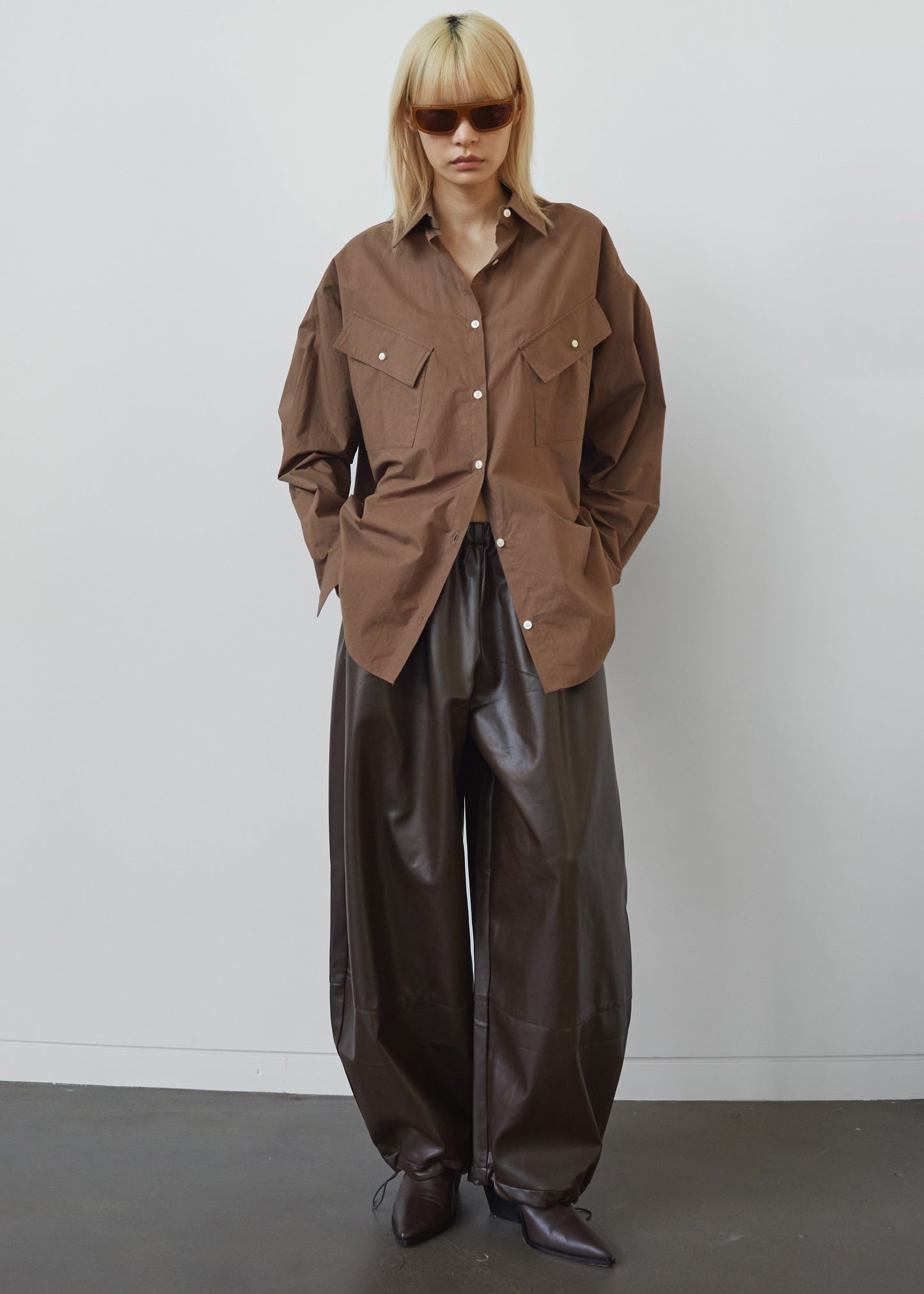 Marin Button Up Utility Shirt - Brown