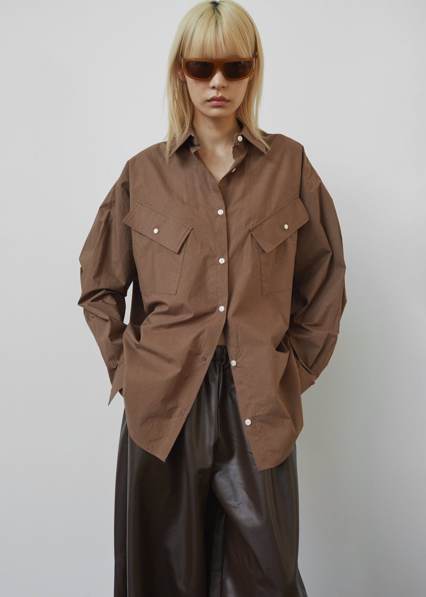 Marin Button Up Utility Shirt - Brown