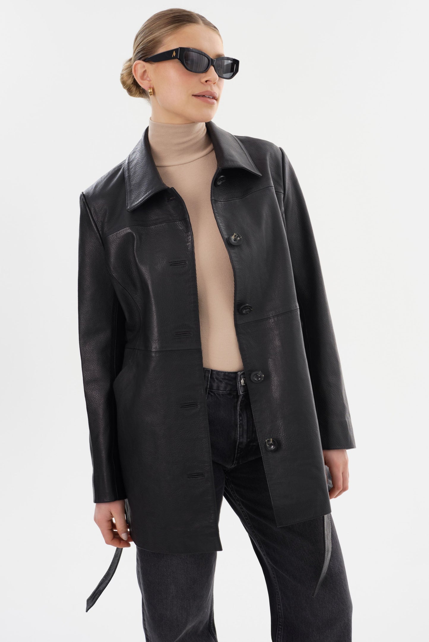 MARLOWE | Leather Trench Coat