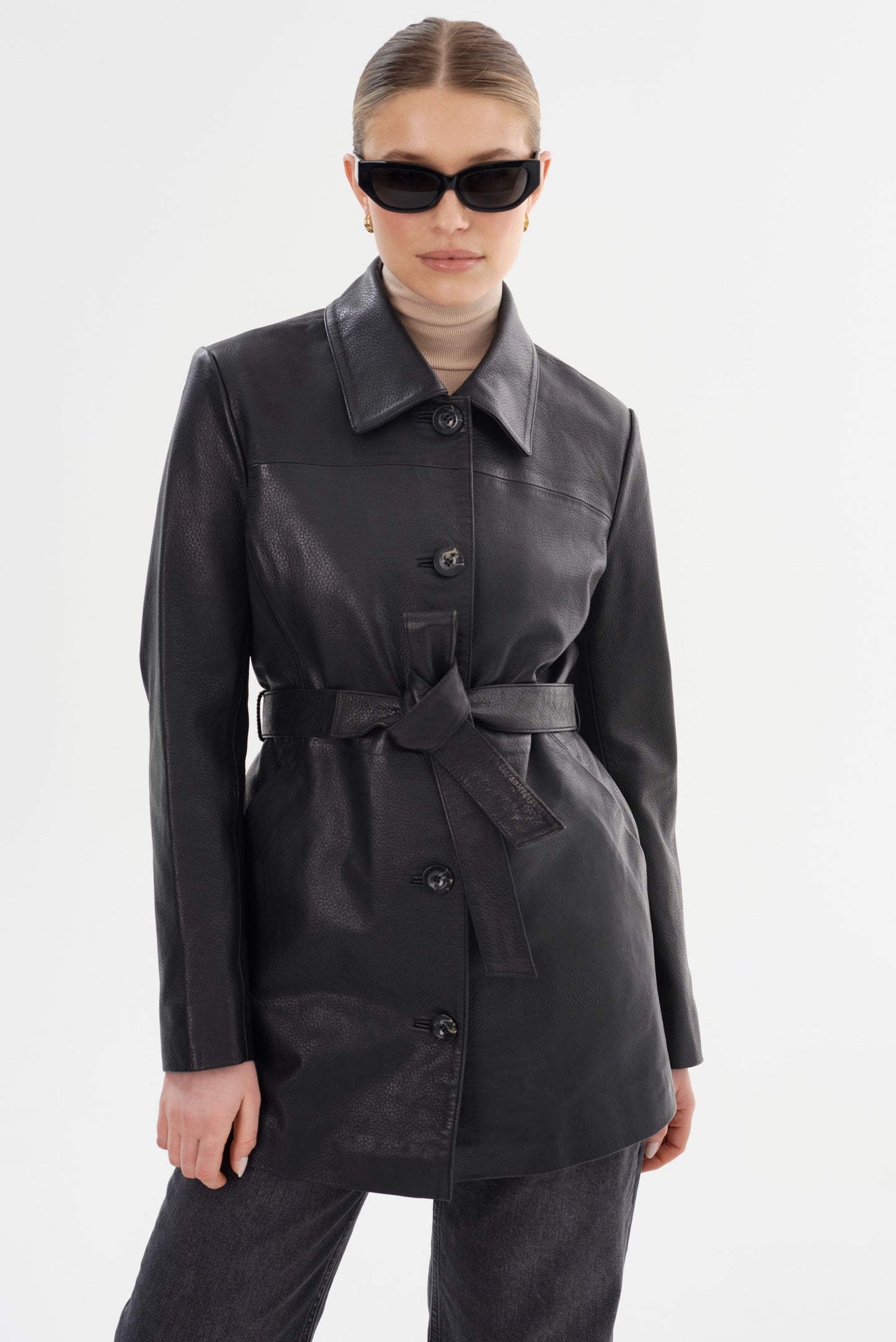 MARLOWE | Leather Trench Coat