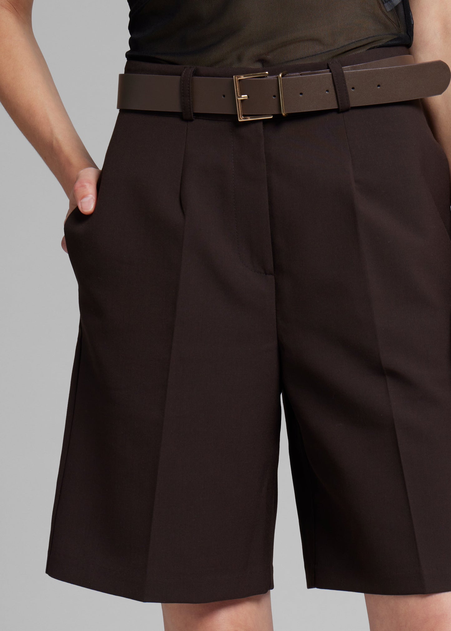 Maura Bermuda Shorts - Brown