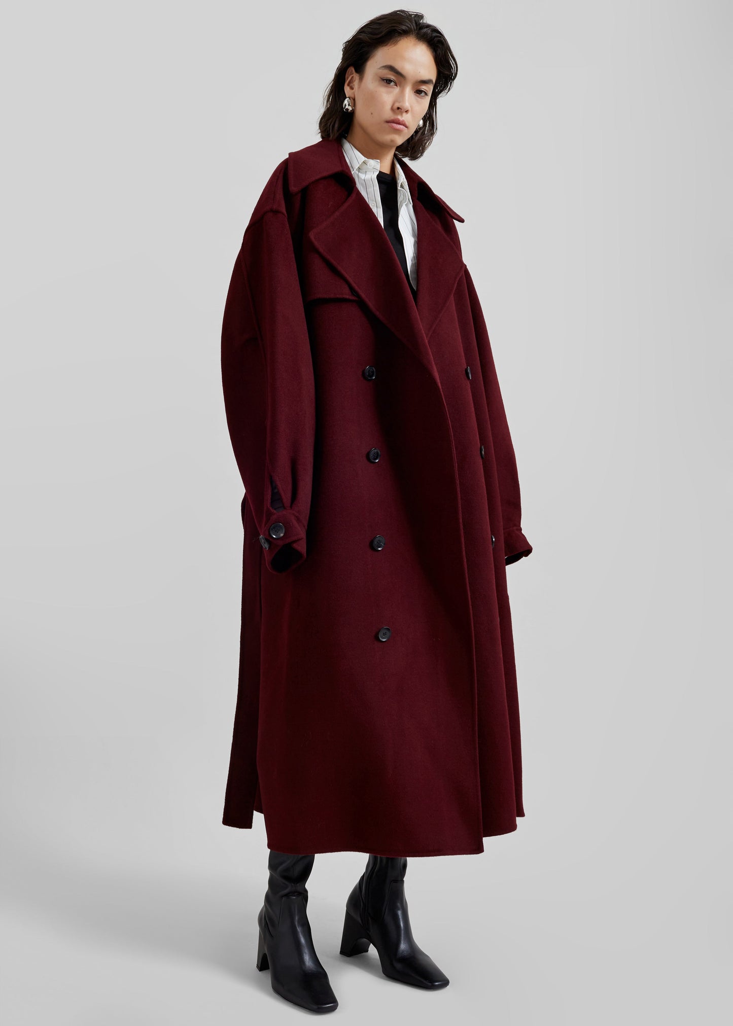 Mavis Long Coat - Burgundy