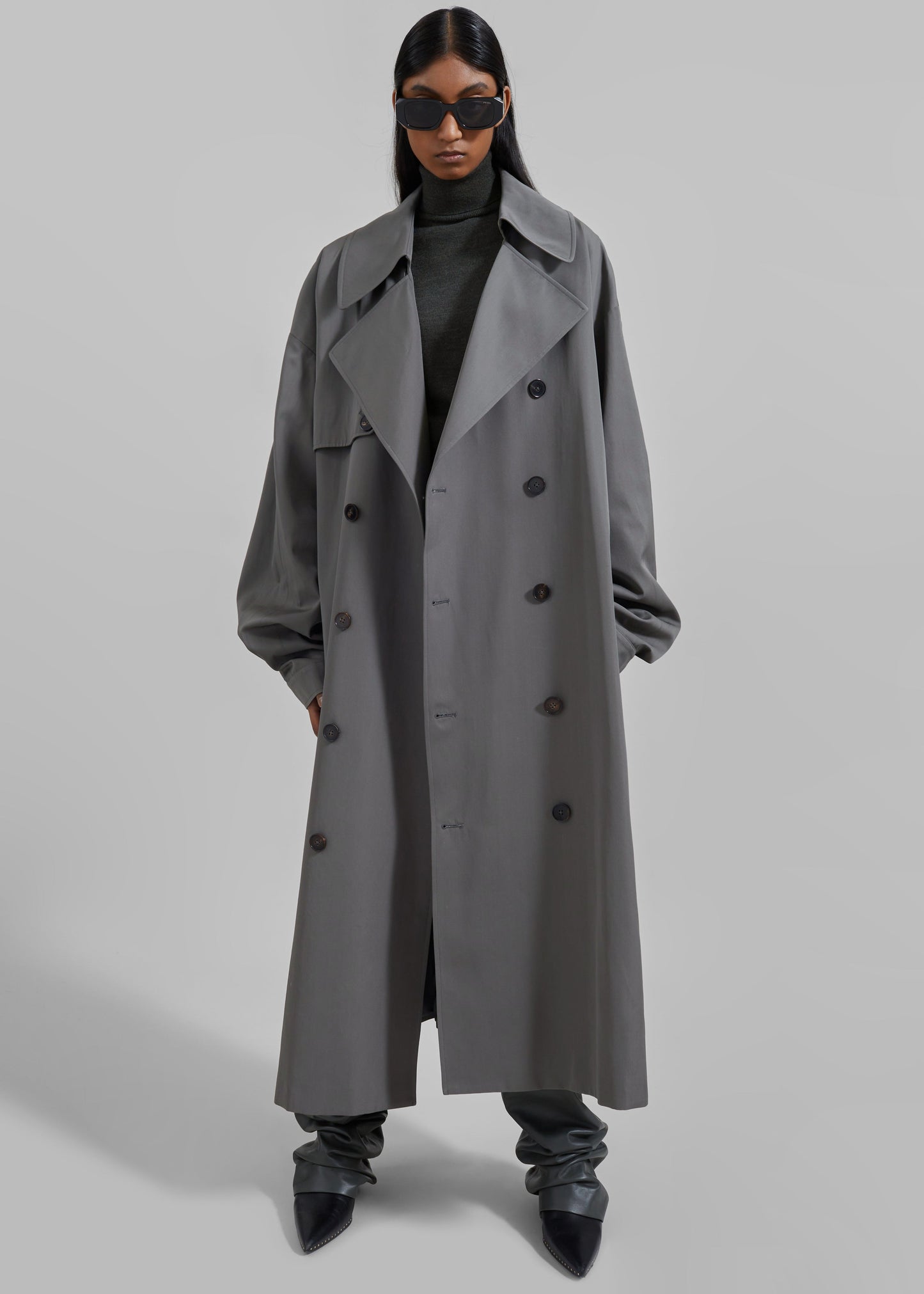 Mavis Oversized Trench - Grey