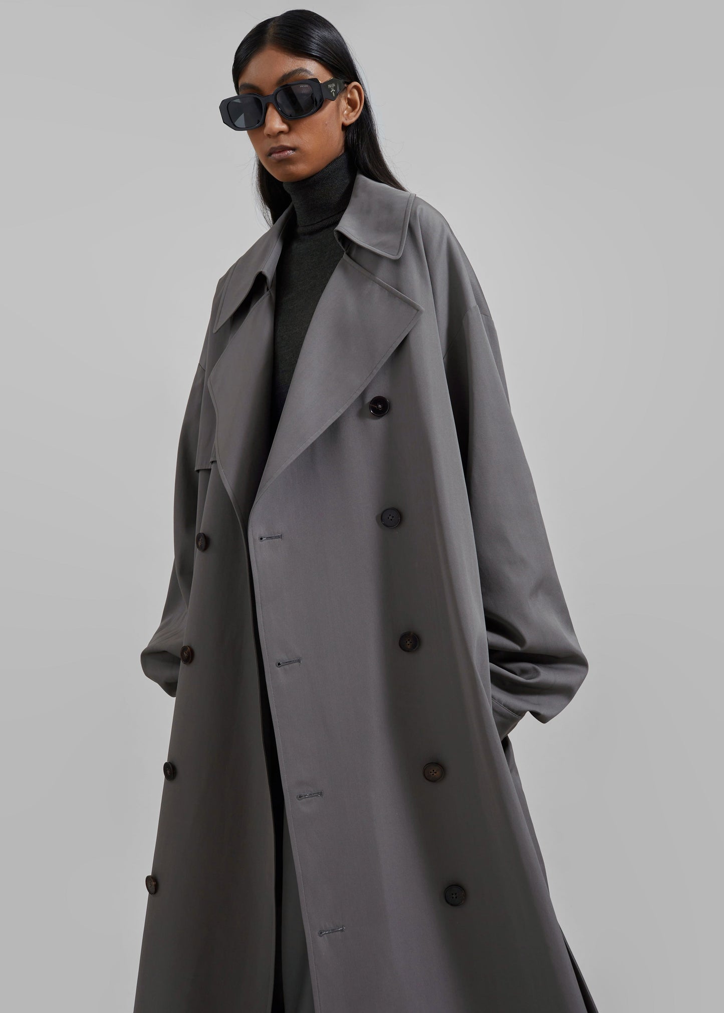 Mavis Oversized Trench - Grey