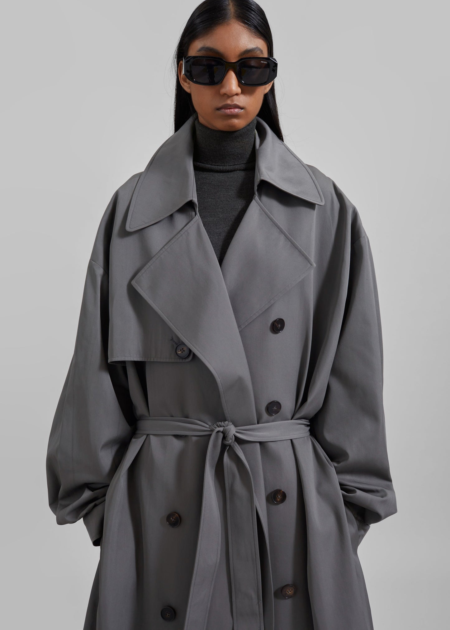 Mavis Oversized Trench - Grey