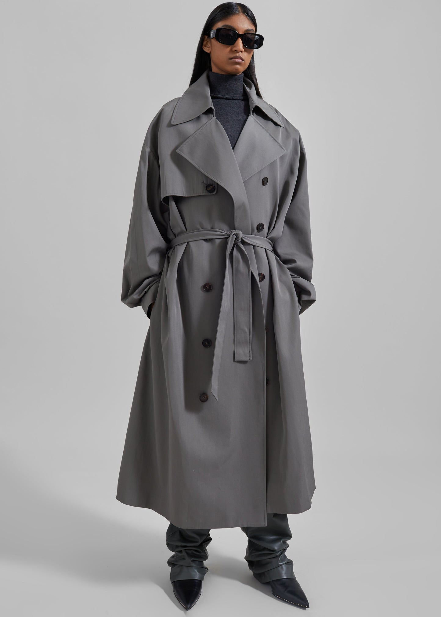 Mavis Oversized Trench - Grey