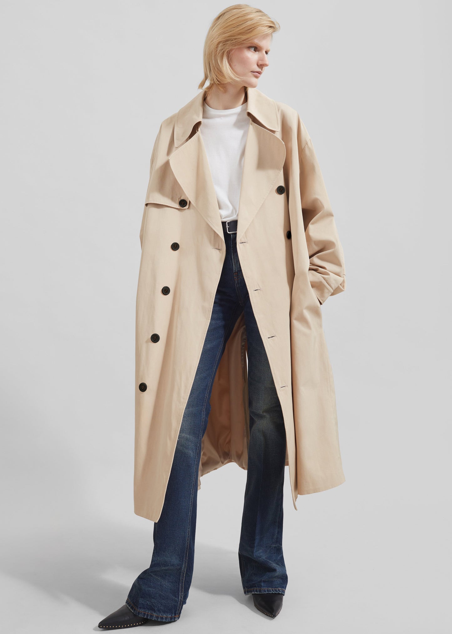 Mavis Oversized Trench - Light Beige