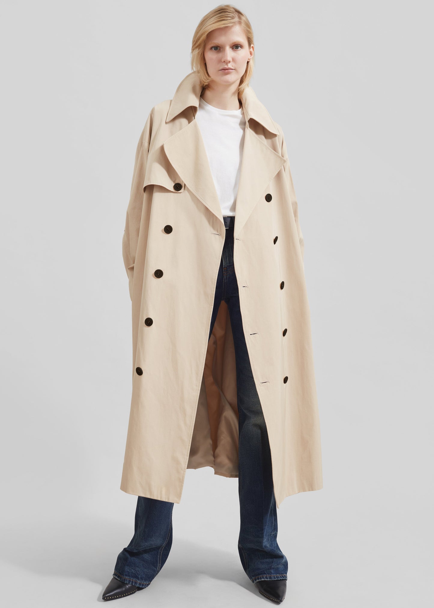 Mavis Oversized Trench - Light Beige