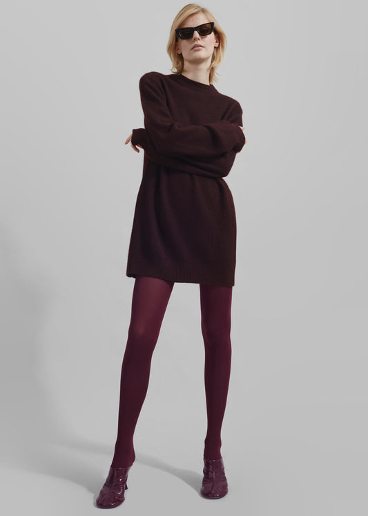 Maxime Knit Sweater Dress - Dark Plum