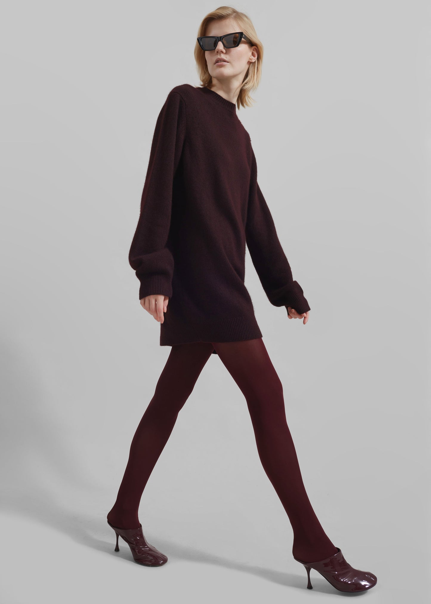 Maxime Knit Sweater Dress - Dark Plum