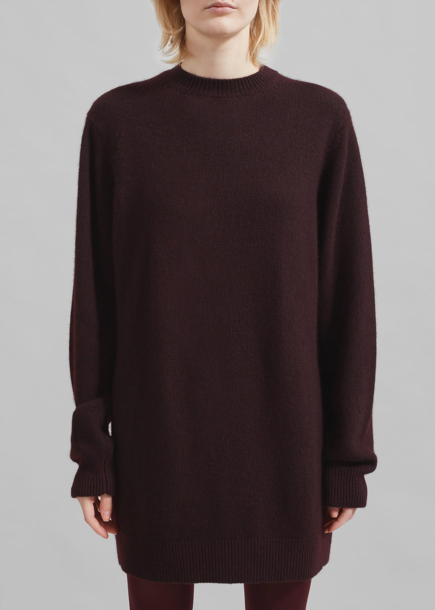 Maxime Knit Sweater Dress - Dark Plum