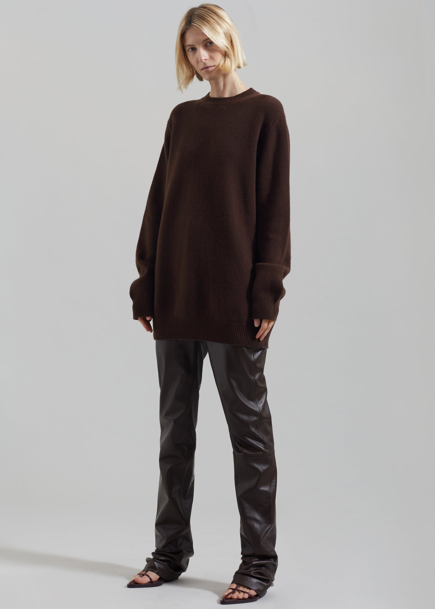 Maxime Knit Sweater Dress - Brown