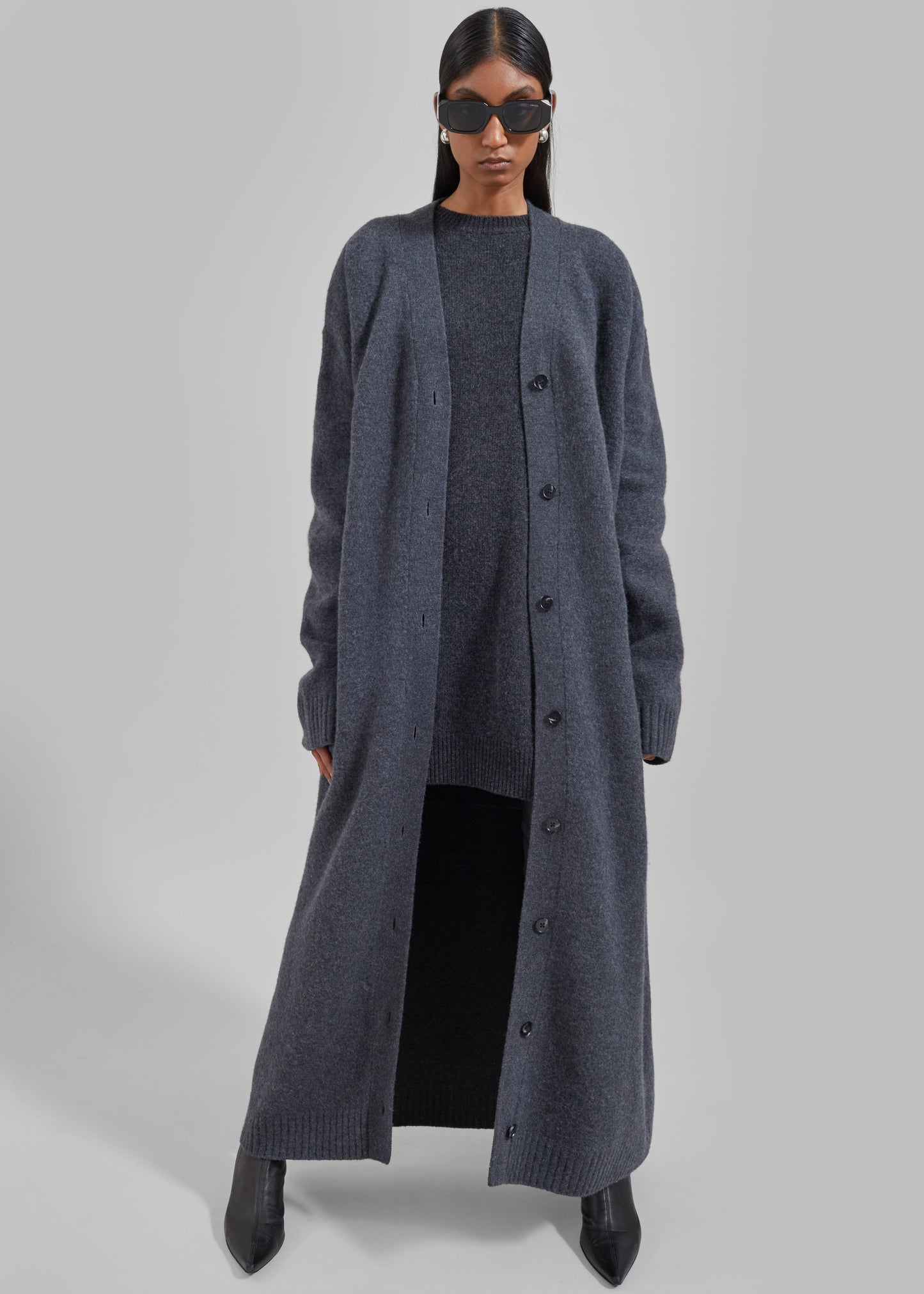 Maxime Knit Sweater Dress - Dark Grey Melange