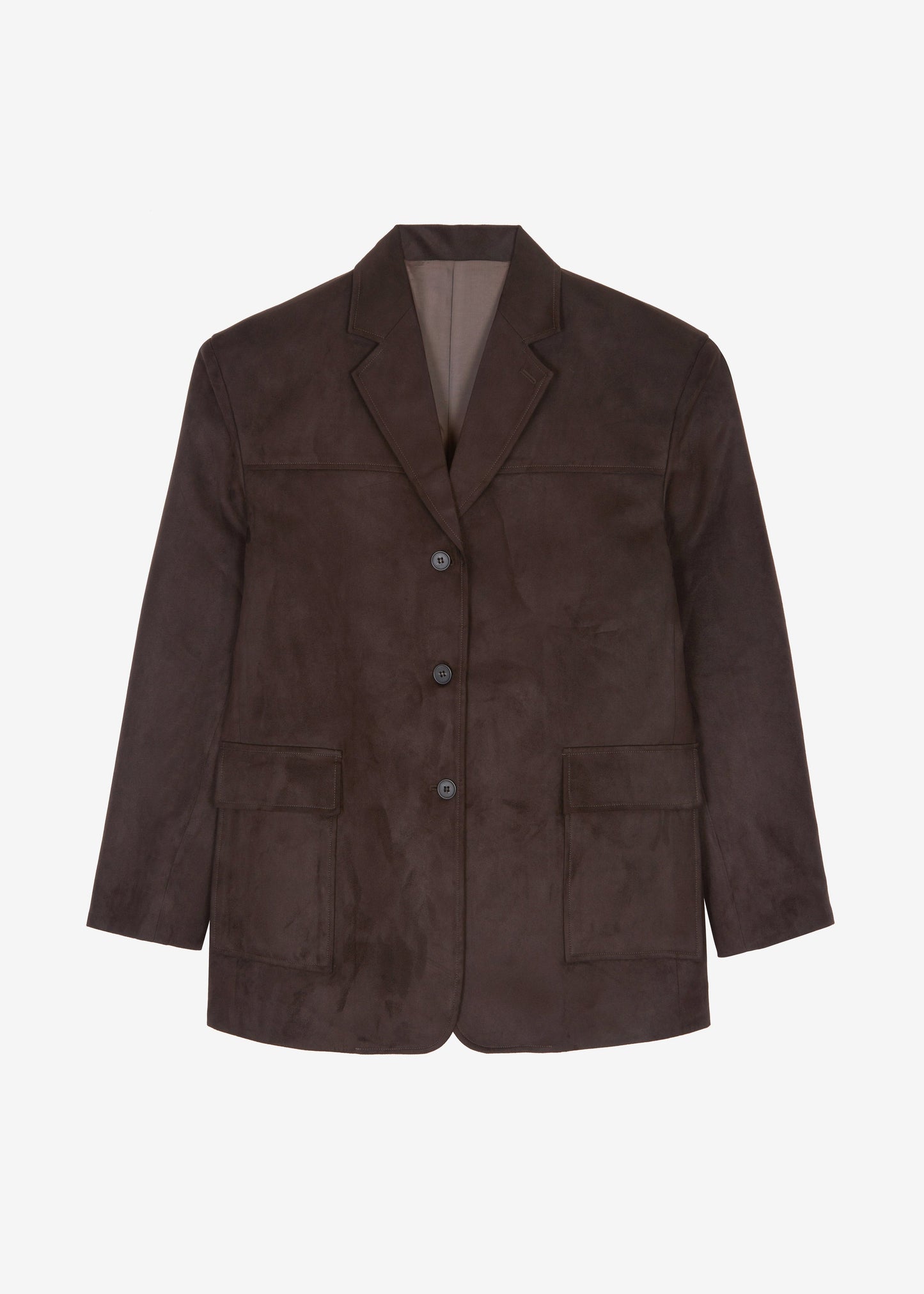 Merida Faux Suede Blazer - Brown