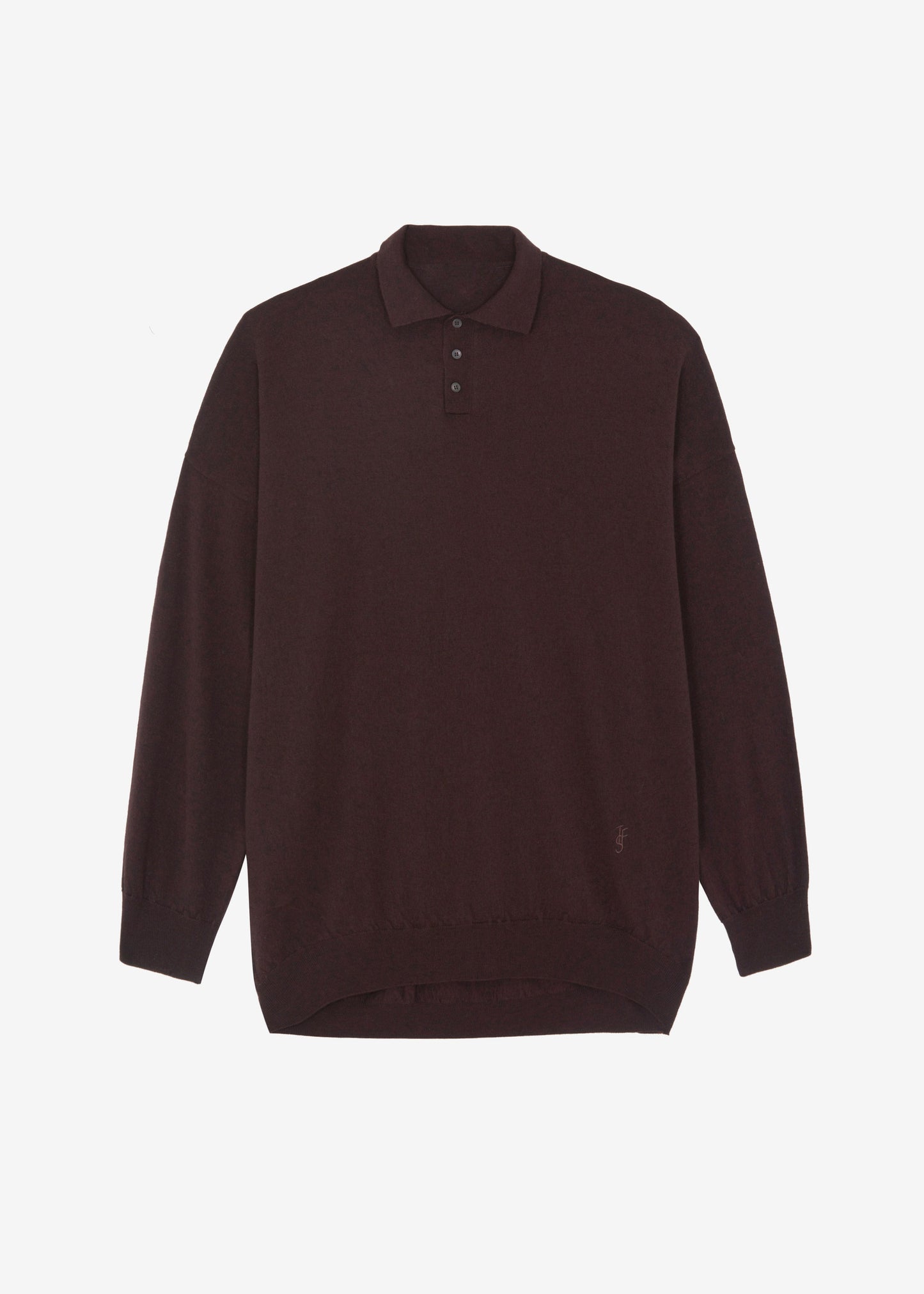 Meriel Wool Polo Sweater - Chocolate Plum