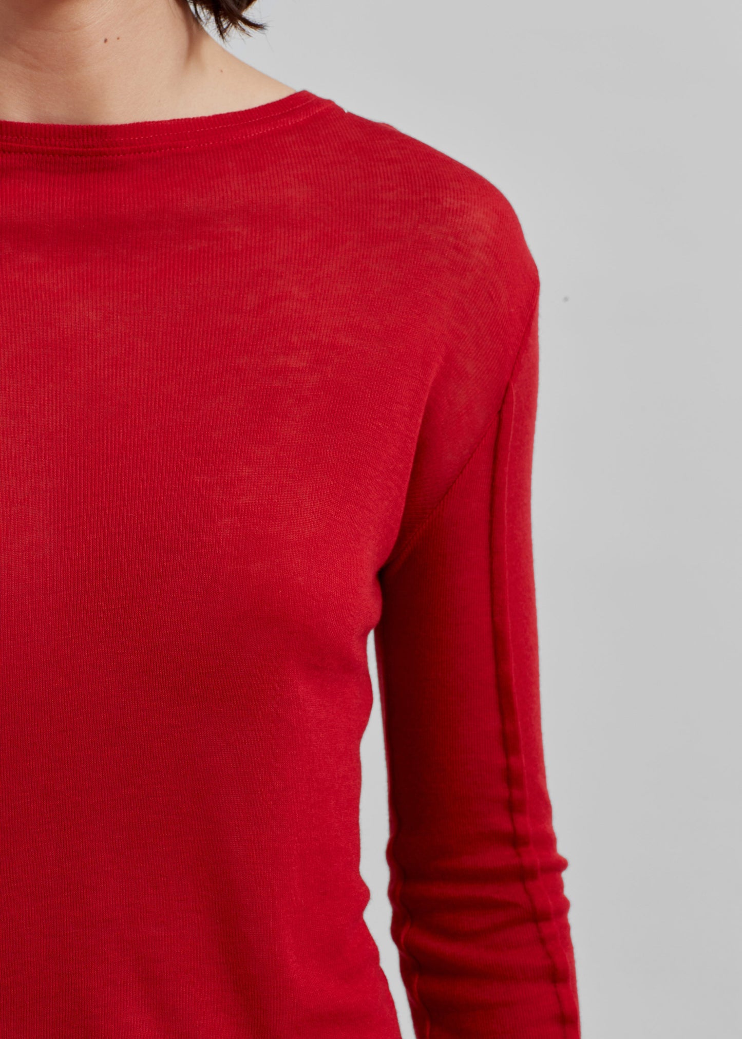 Mesa Sheer Long Sleeve Tee - Red