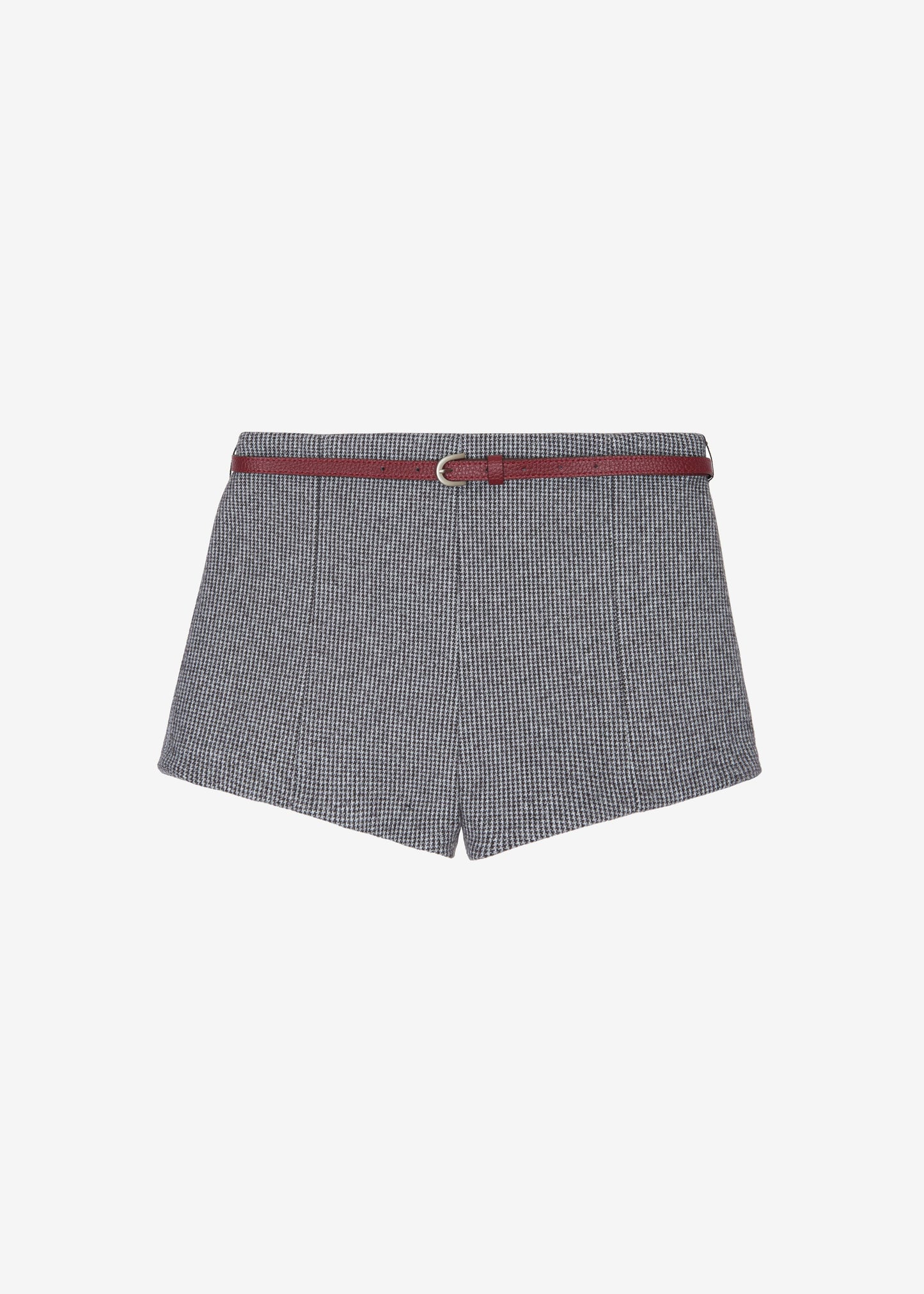 Mevra Houndstooth Hot Pants - Grey