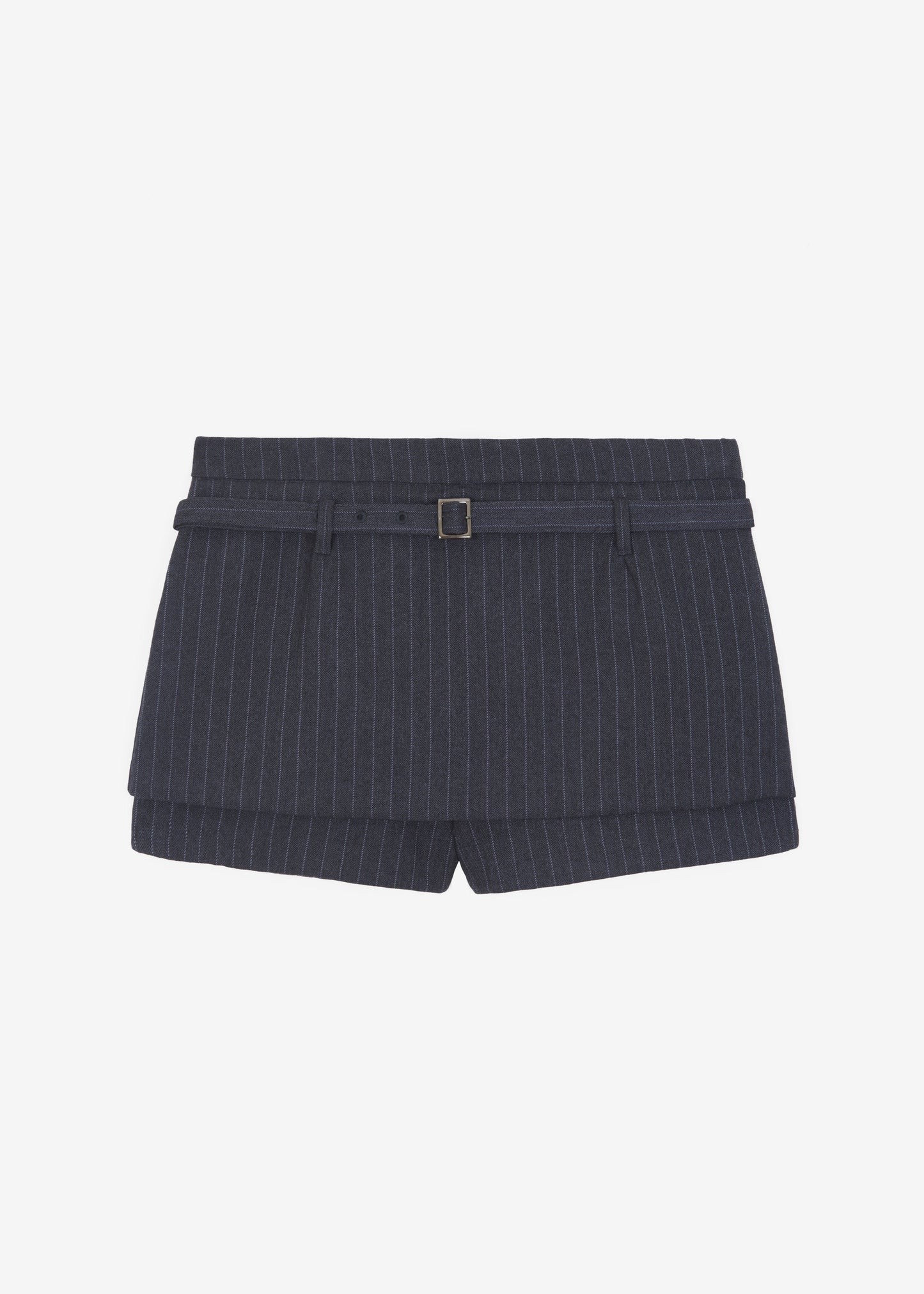 Micka Belted Skort - Charcoal/White Pinstripe