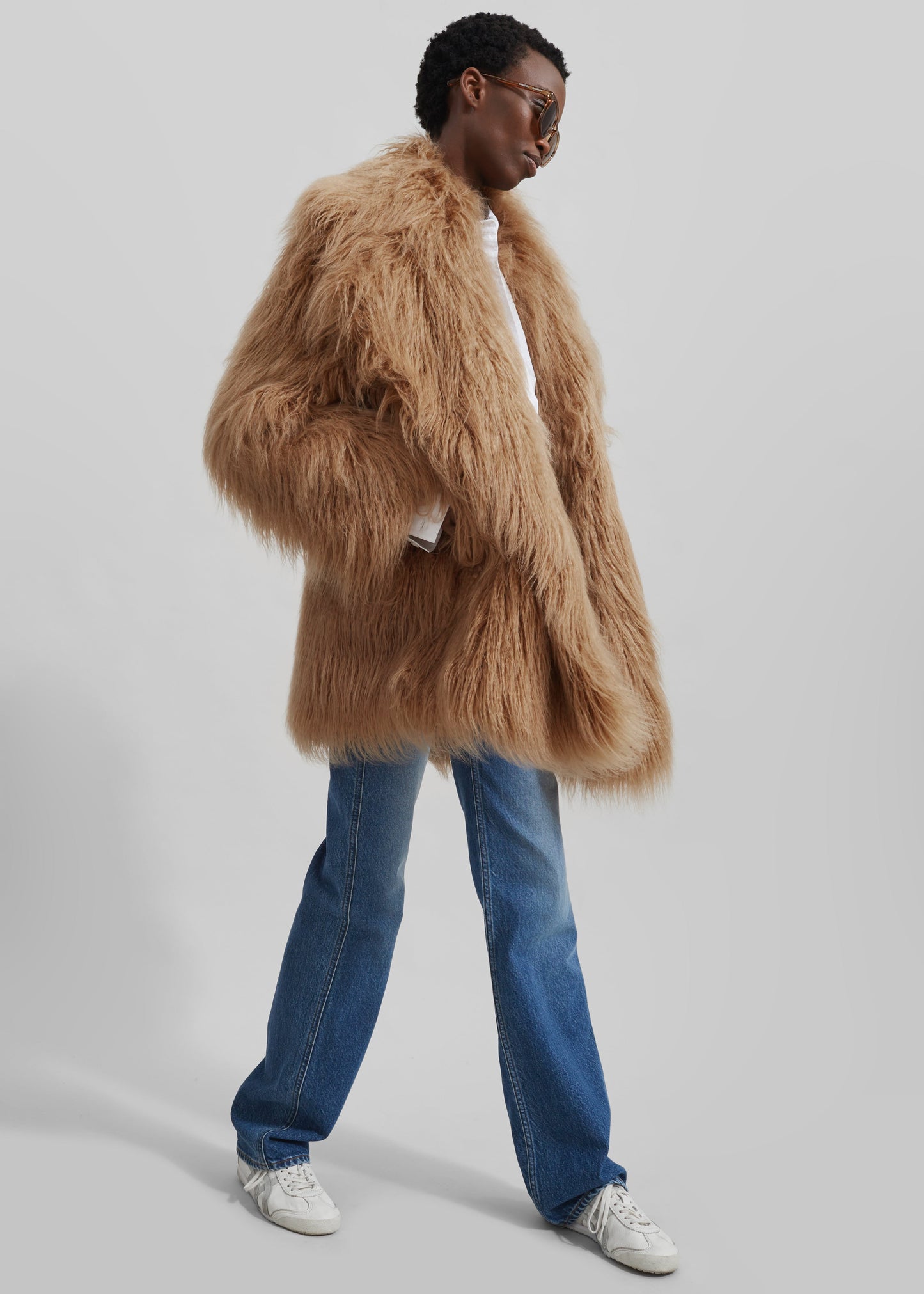 Miley Faux Fur Jacket - Camel