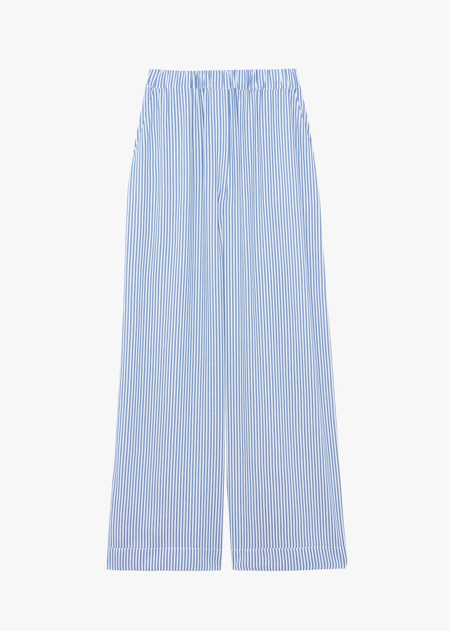 Mirca Fluid Elastic Pants - White/Blue Stripe