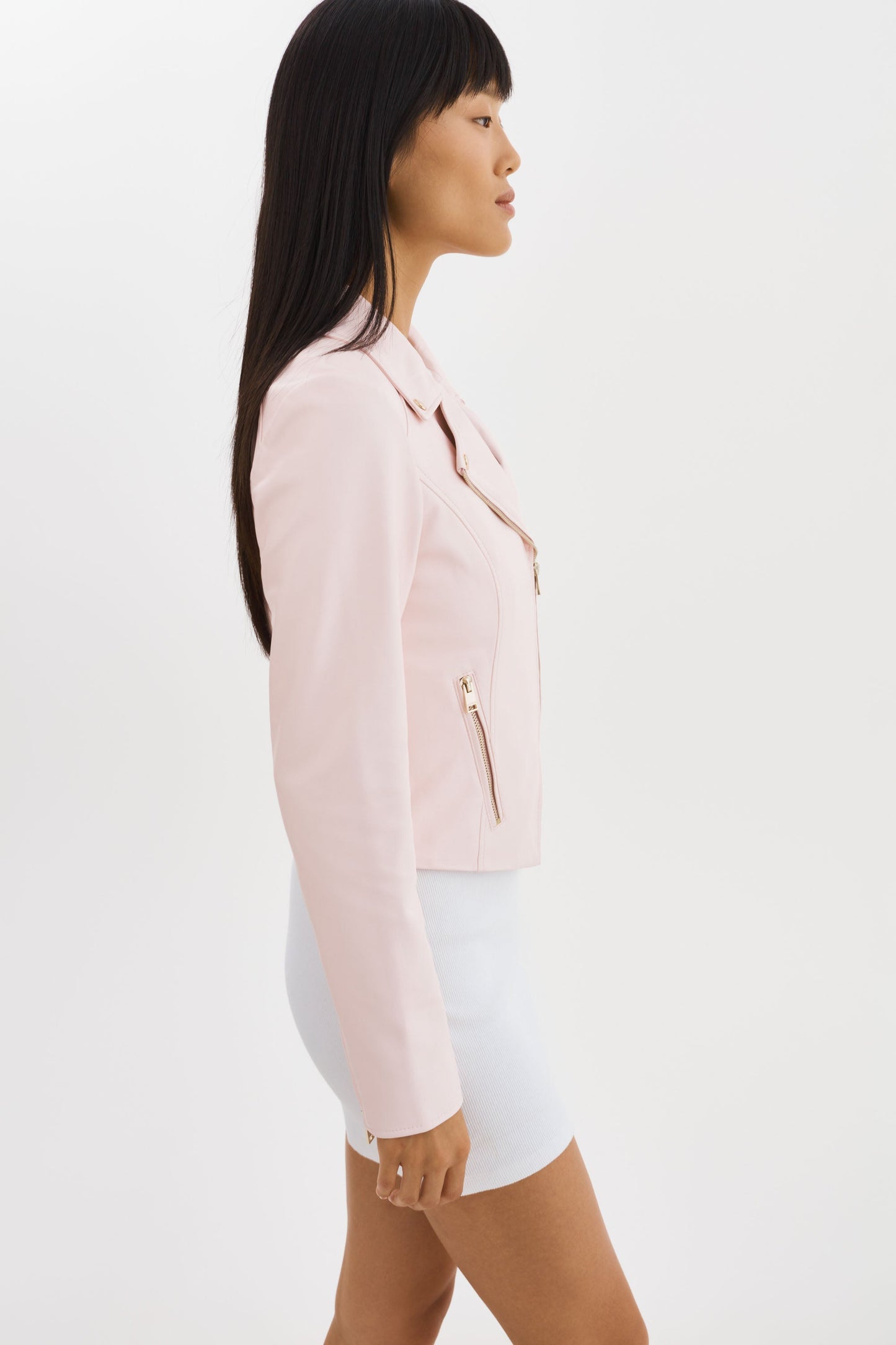 MONICA | Faux Leather Jacket Champagne Hardware