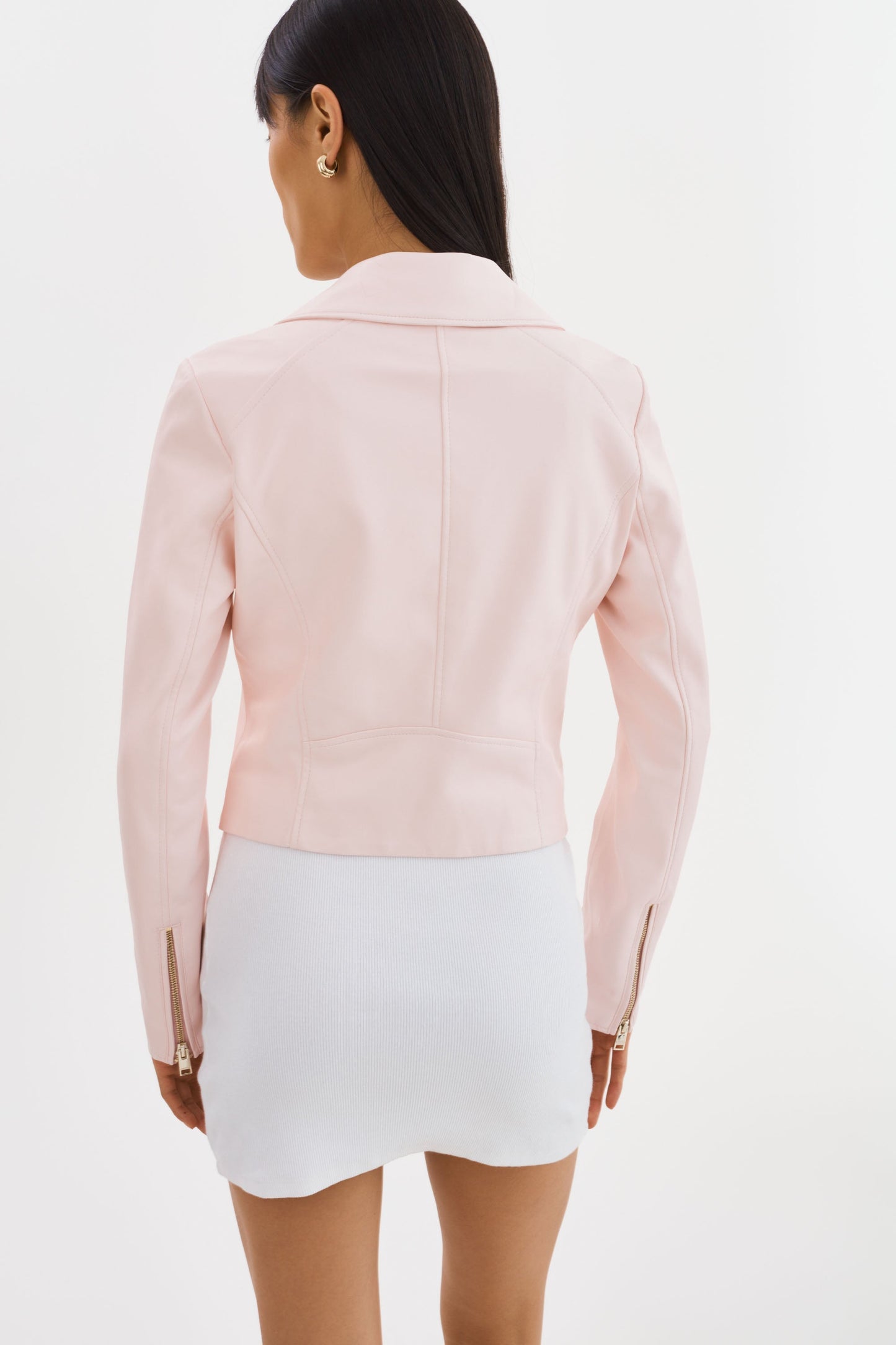 MONICA | Faux Leather Jacket Champagne Hardware