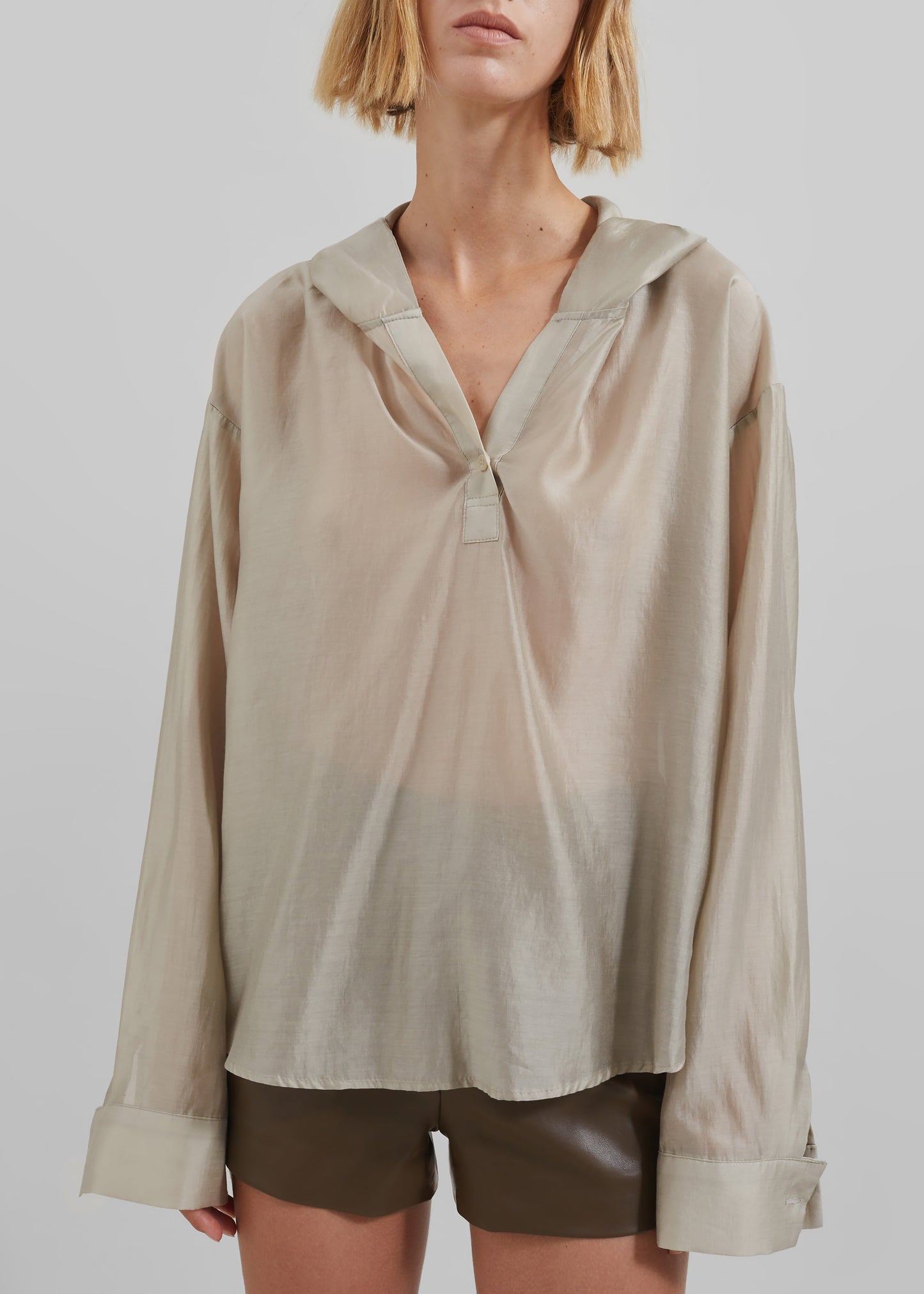 Moraine Hooded Blouse - Beige