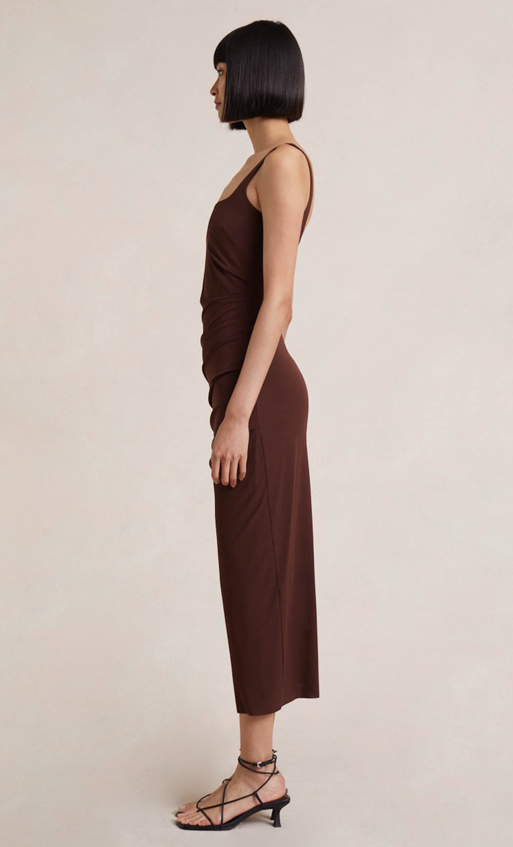 YASMIN MIDI DRESS - COGNAC